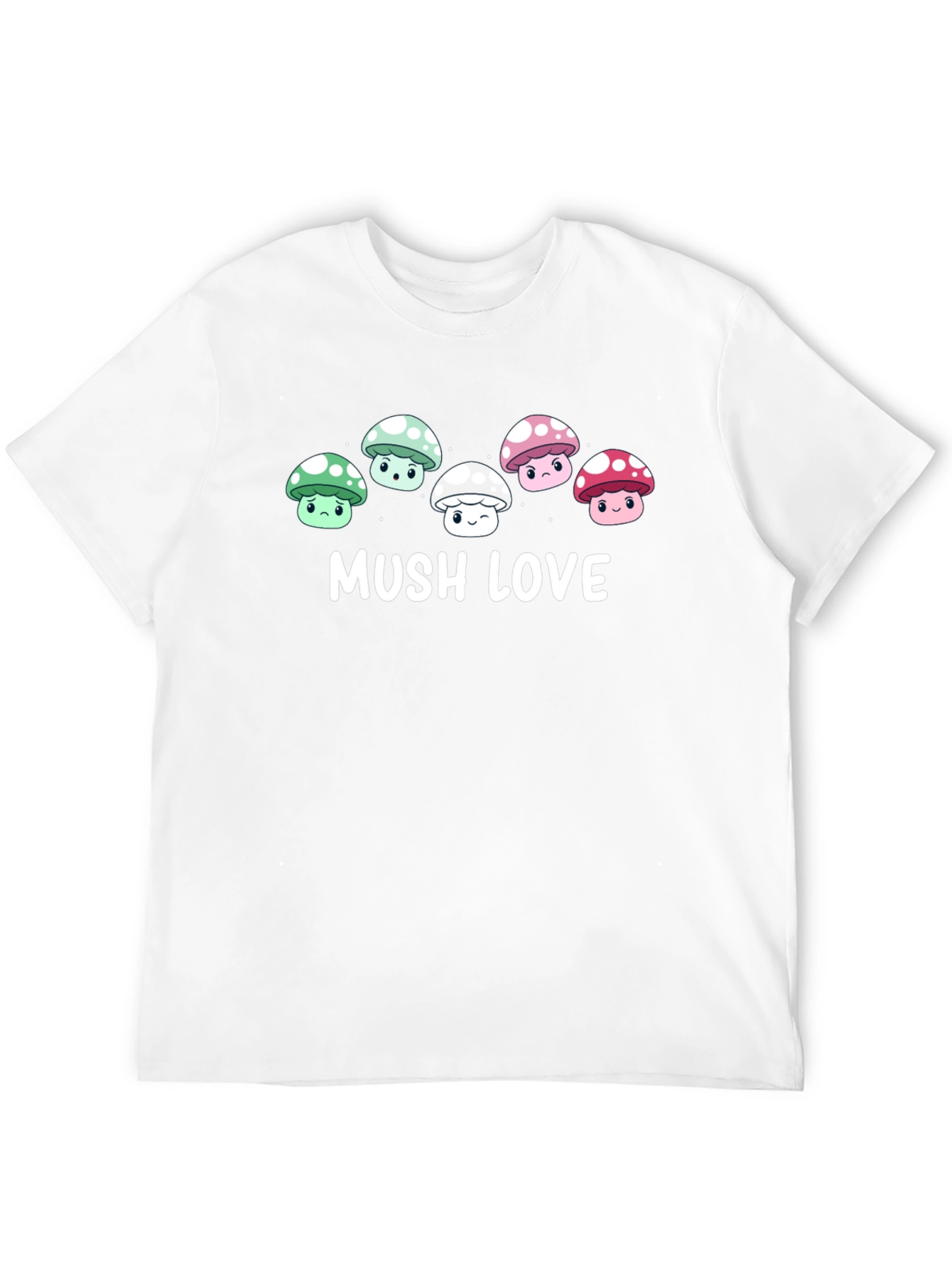 Mushroom Love Graphic Tee - Cute Cartoon Fungi T-Shirt