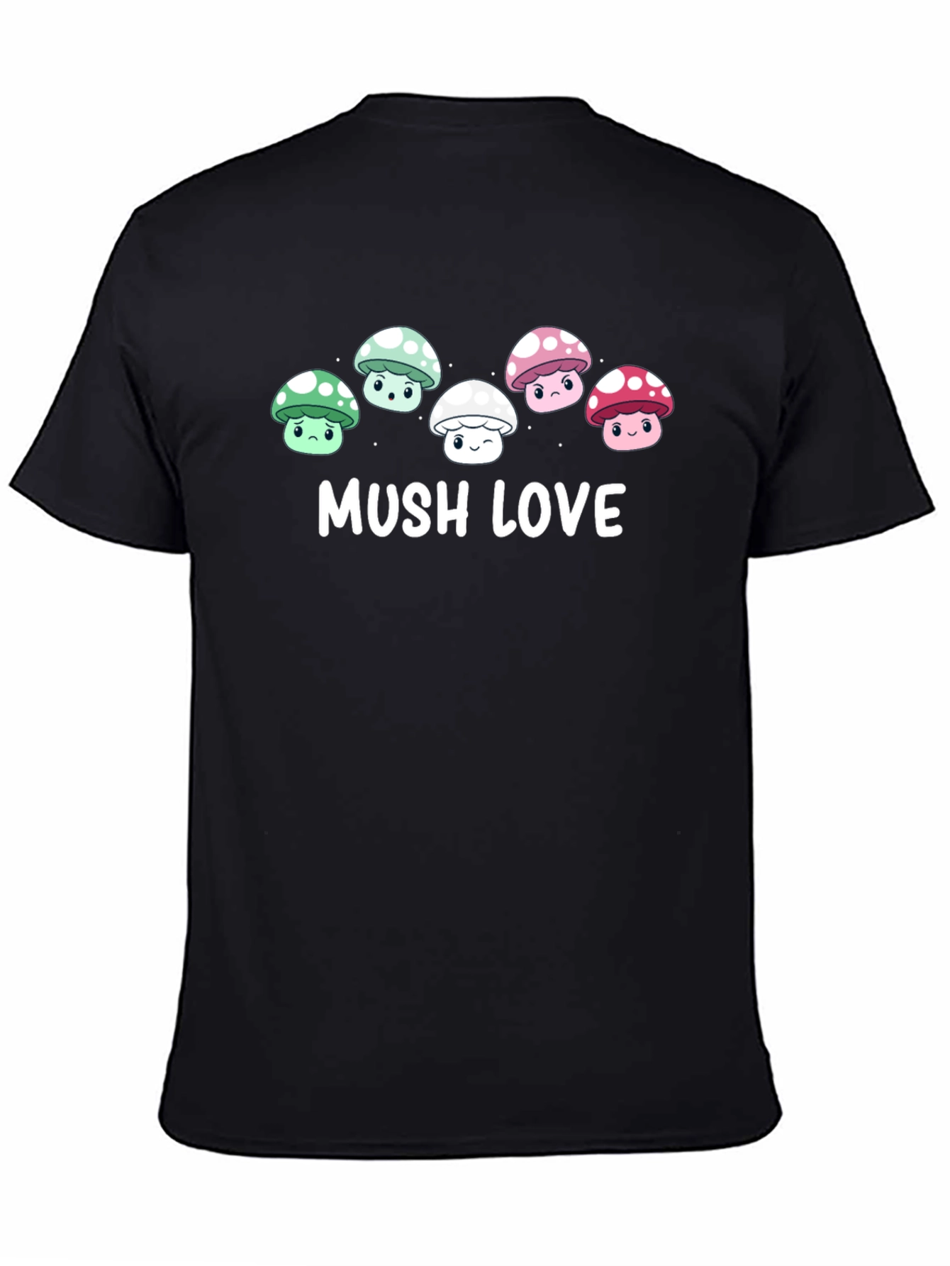 Mushroom Love Graphic Tee - Cute Cartoon Fungi T-Shirt