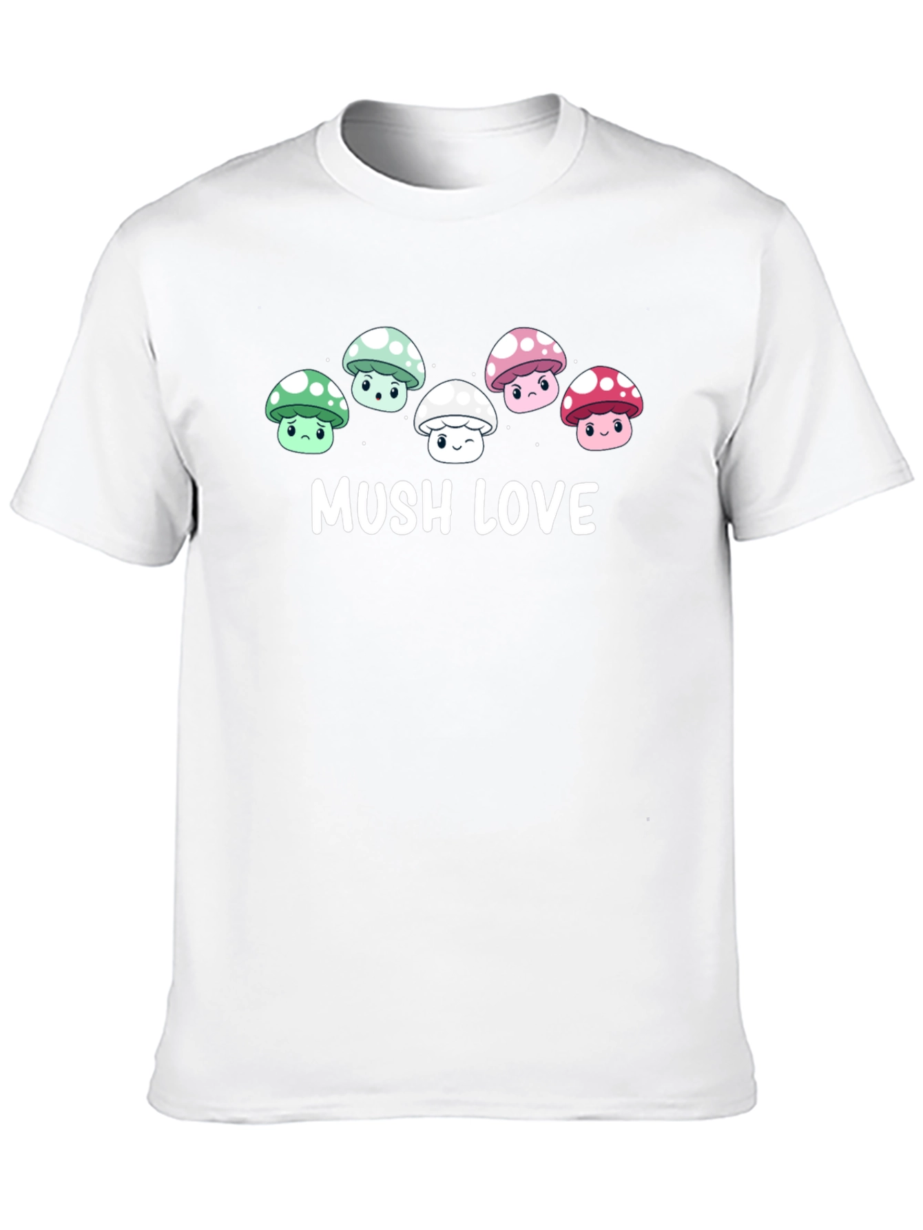 Mushroom Love Graphic Tee - Cute Cartoon Fungi T-Shirt