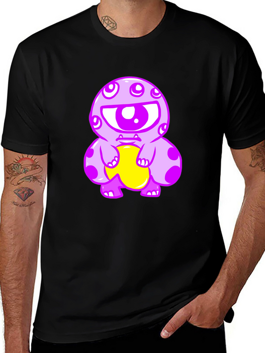 Monster Graphic Print Black T-Shirt