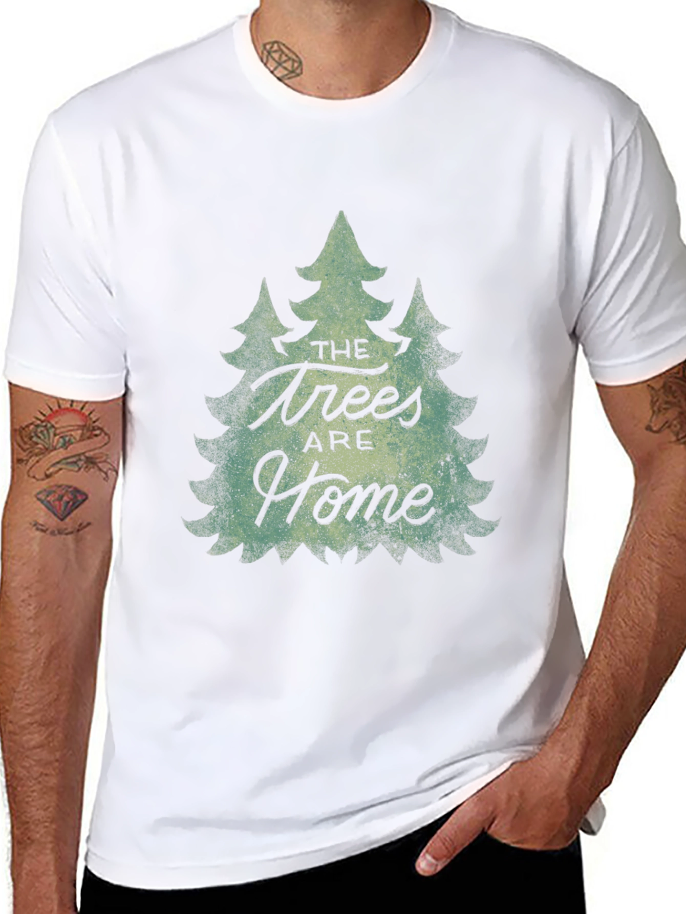 Trees Are Home Black Graphic T-Shirt