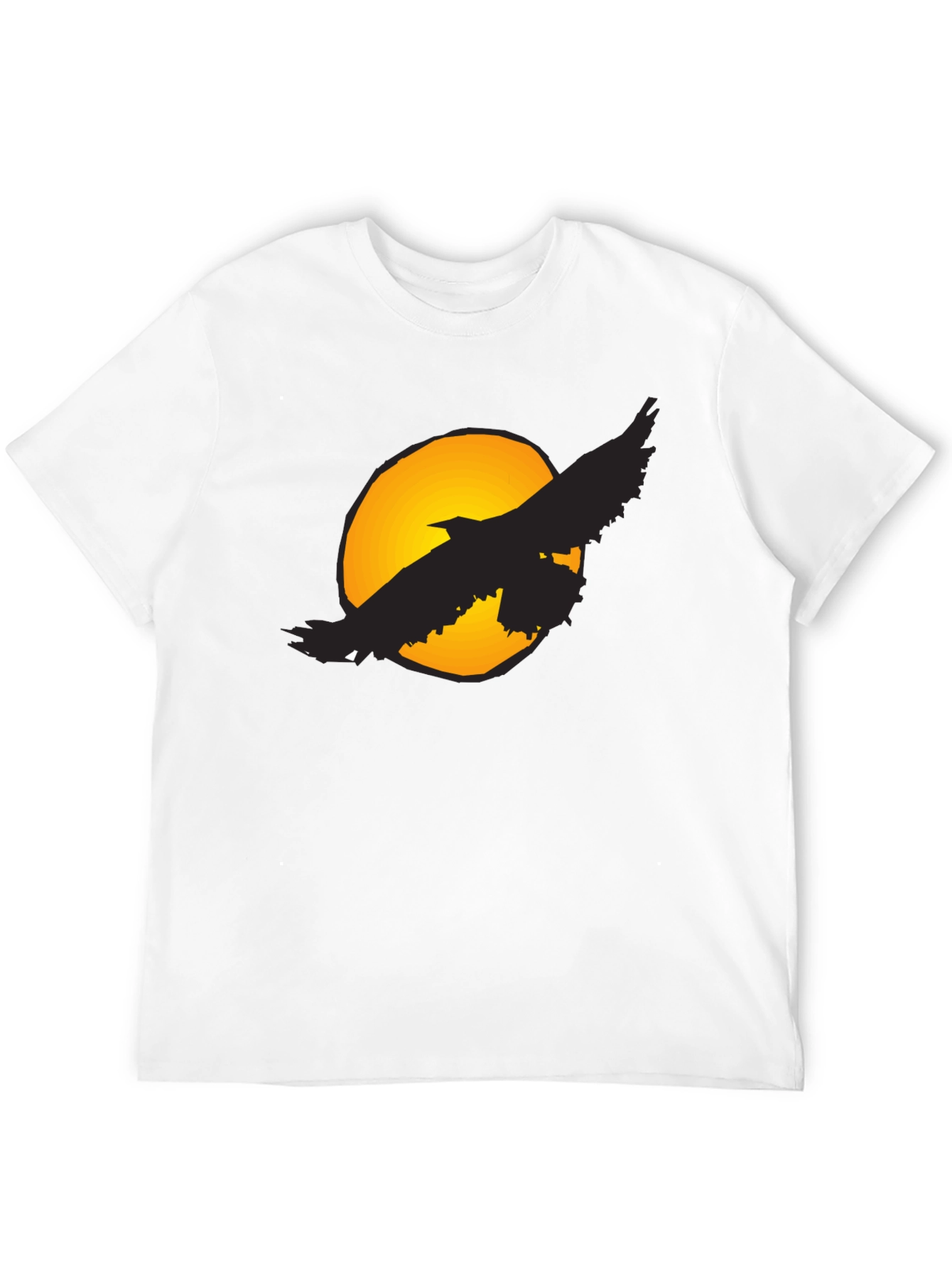 Raven Moon T-Shirt - Graphic Print Black Tee