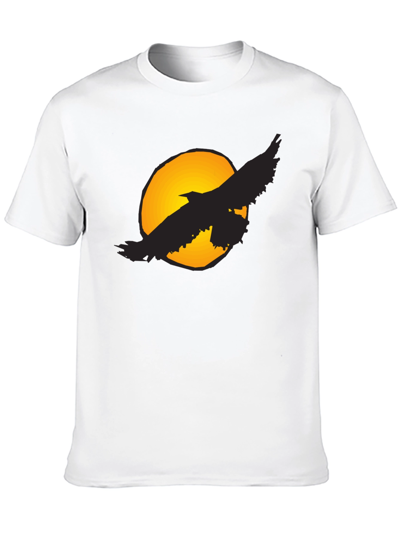 Raven Moon T-Shirt - Graphic Print Black Tee