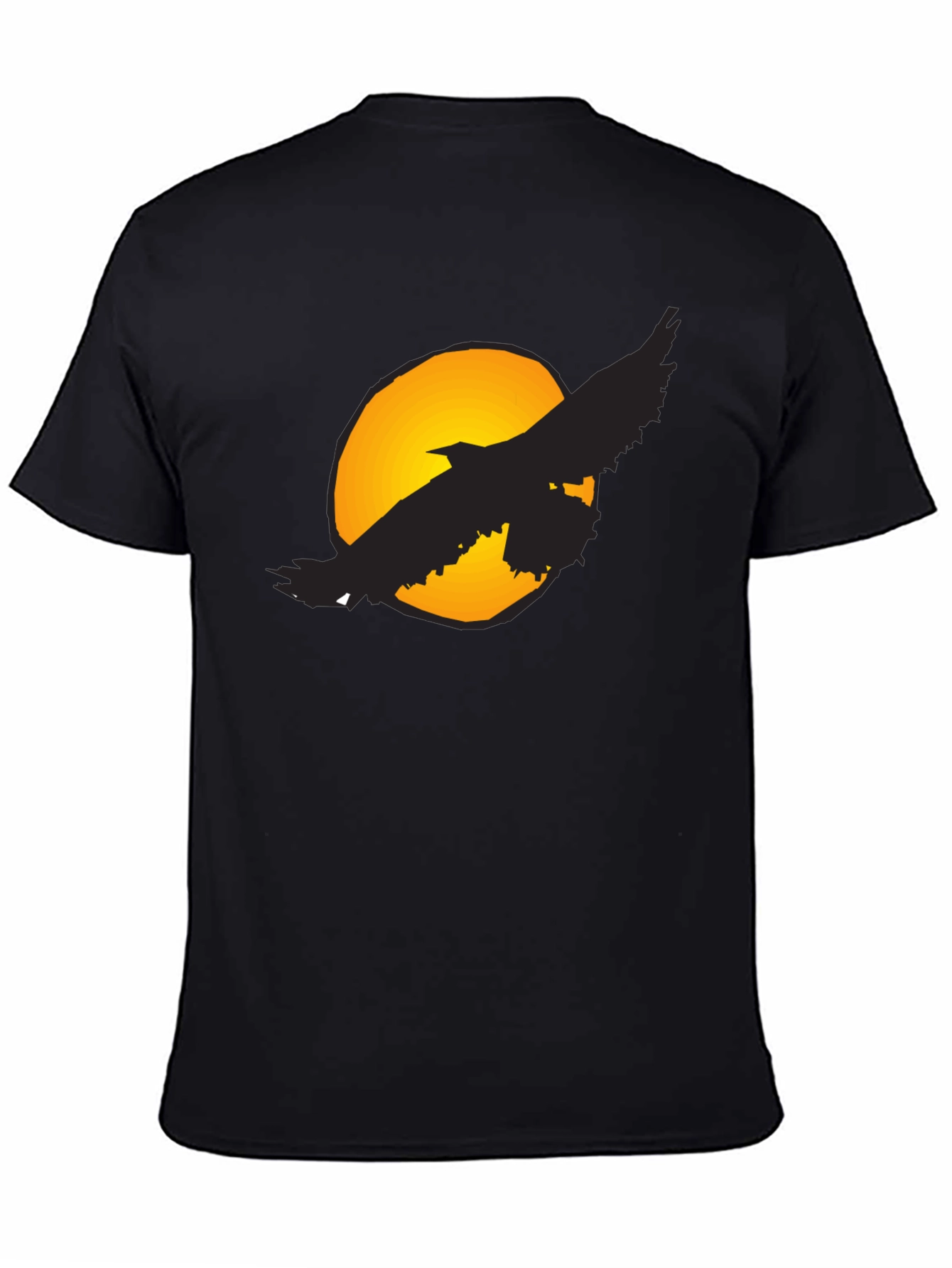 Raven Moon T-Shirt - Graphic Print Black Tee