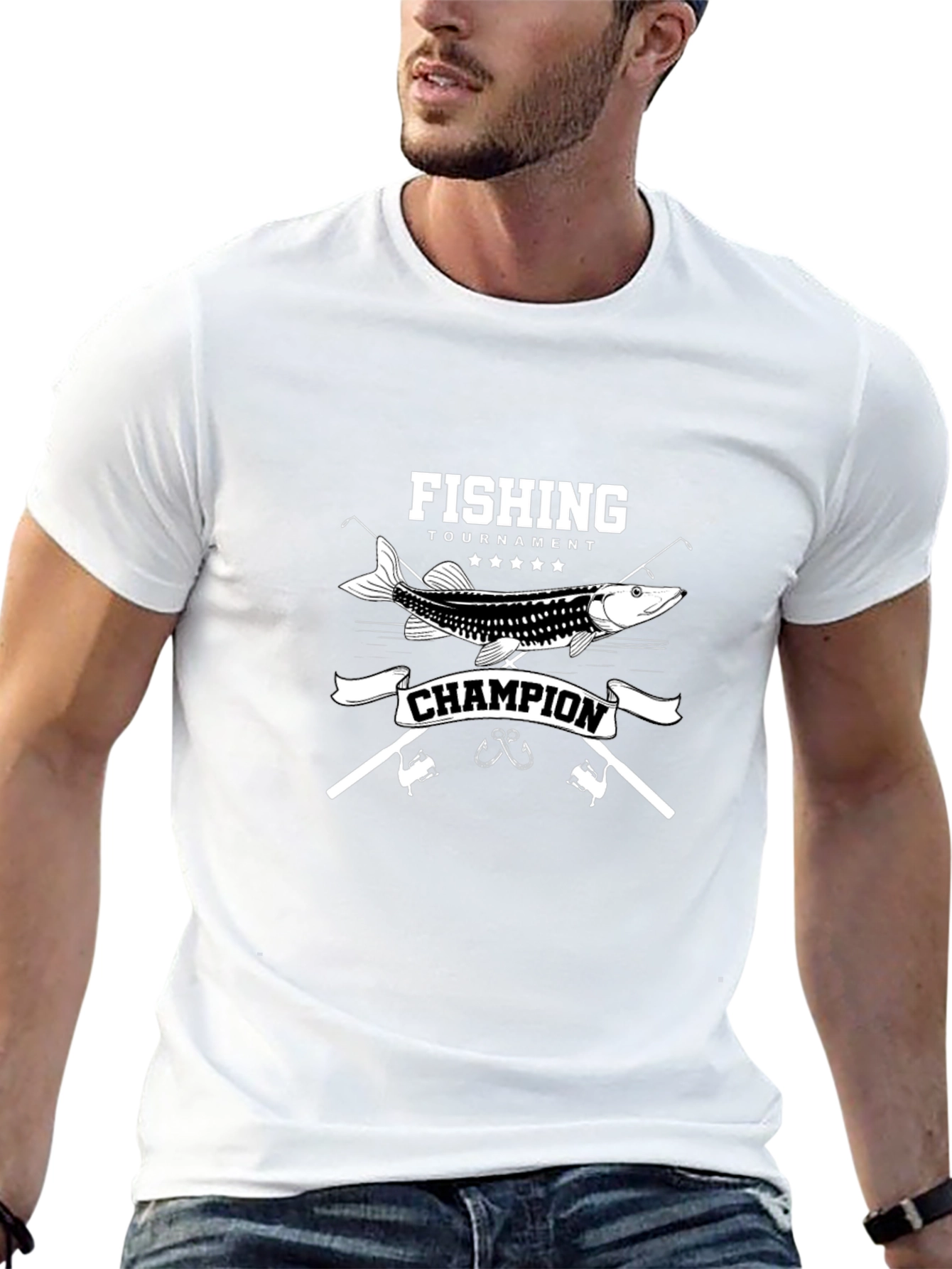 Fishing Tournament Champion Black T-Shirt