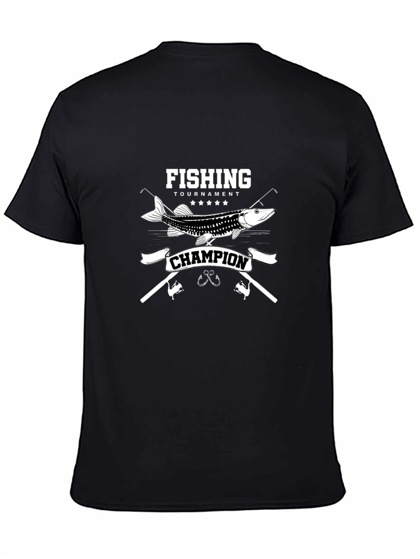 Fishing Tournament Champion Black T-Shirt