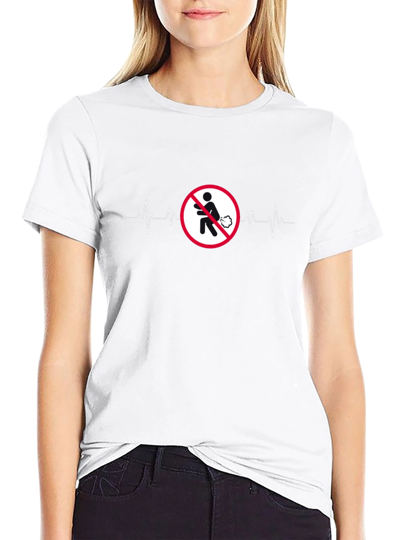 No Farting T-Shirt ECG Line Funny Tee