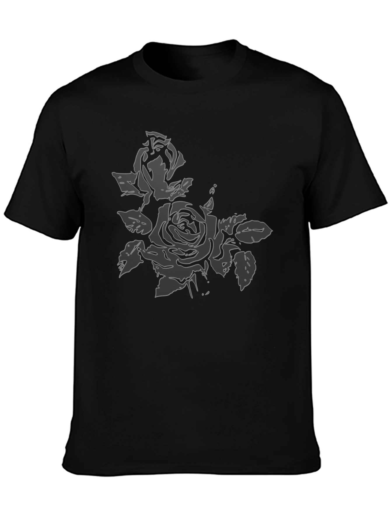 Black Rose Graphic Tee | Modern Floral Design