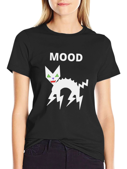 Mood Cat Graphic Black T-Shirt