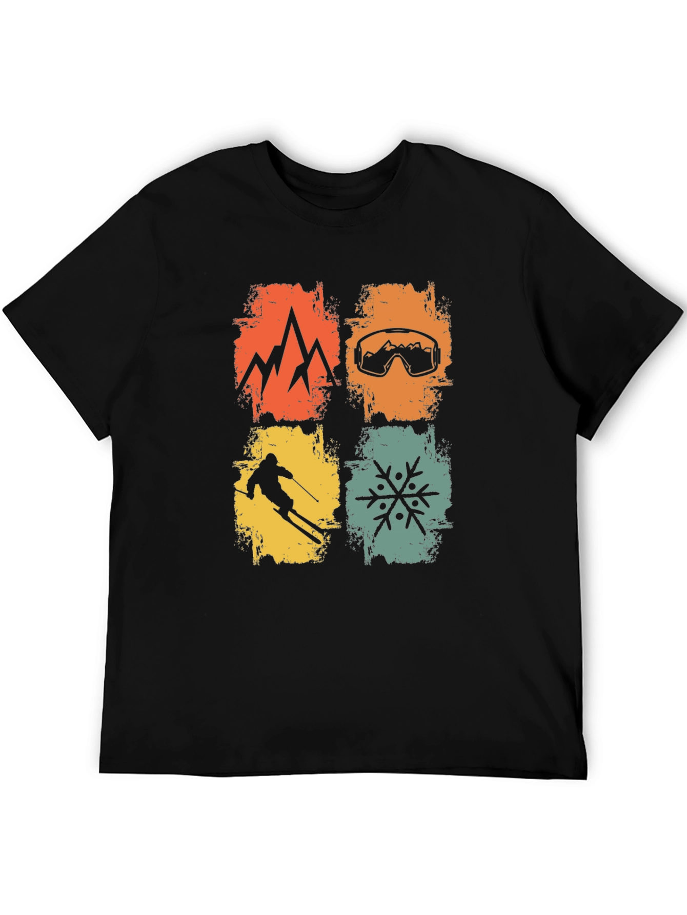 Retro Winter Sports T-Shirt - Mountain Skiing
