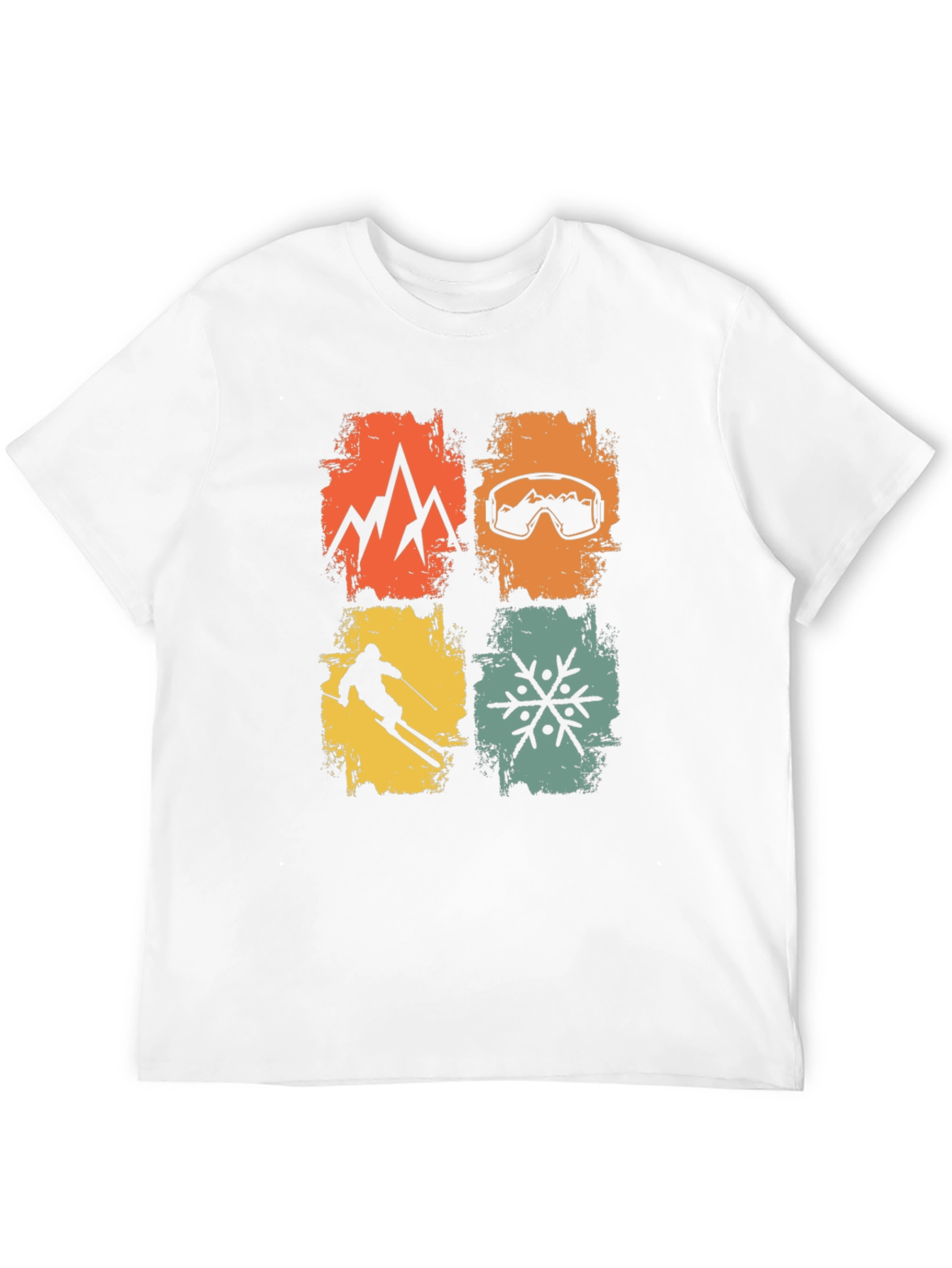 Retro Winter Sports T-Shirt - Mountain Skiing