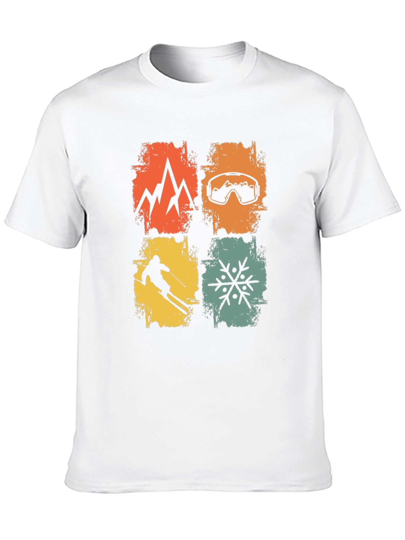 Retro Winter Sports T-Shirt - Mountain Skiing