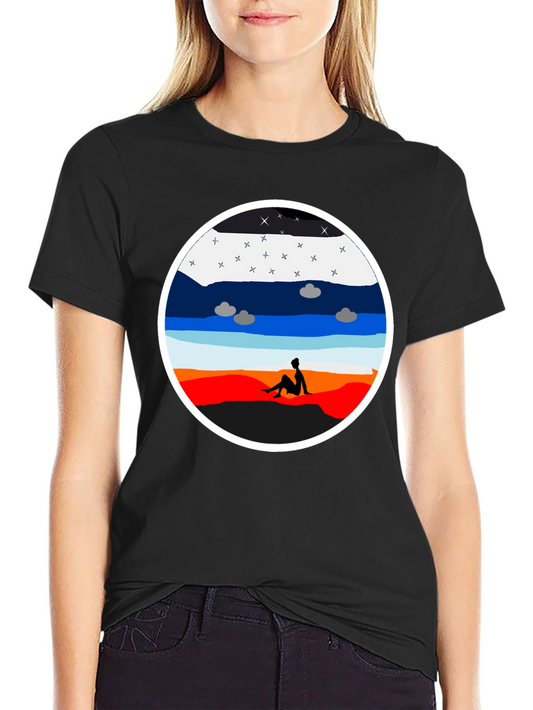 Sunset Silhouette Graphic Tee - Unisex Black T-Shirt