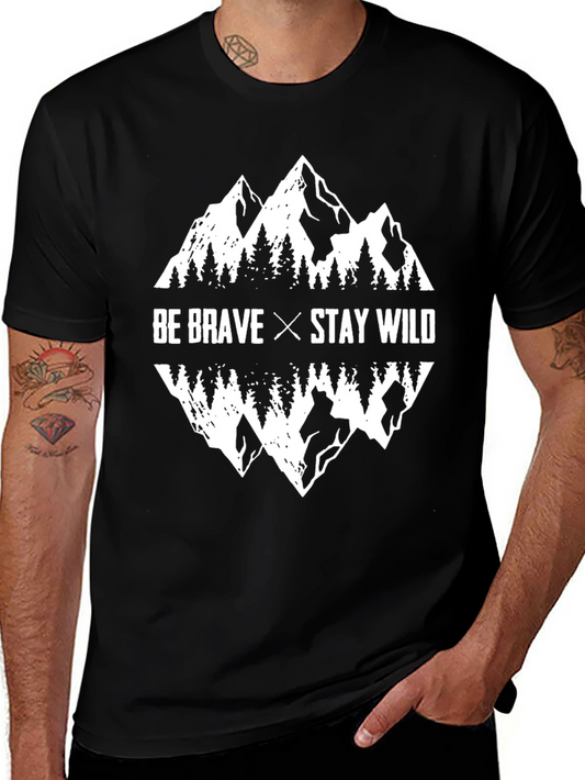 Be Brave Stay Wild Mountain Graphic Tee