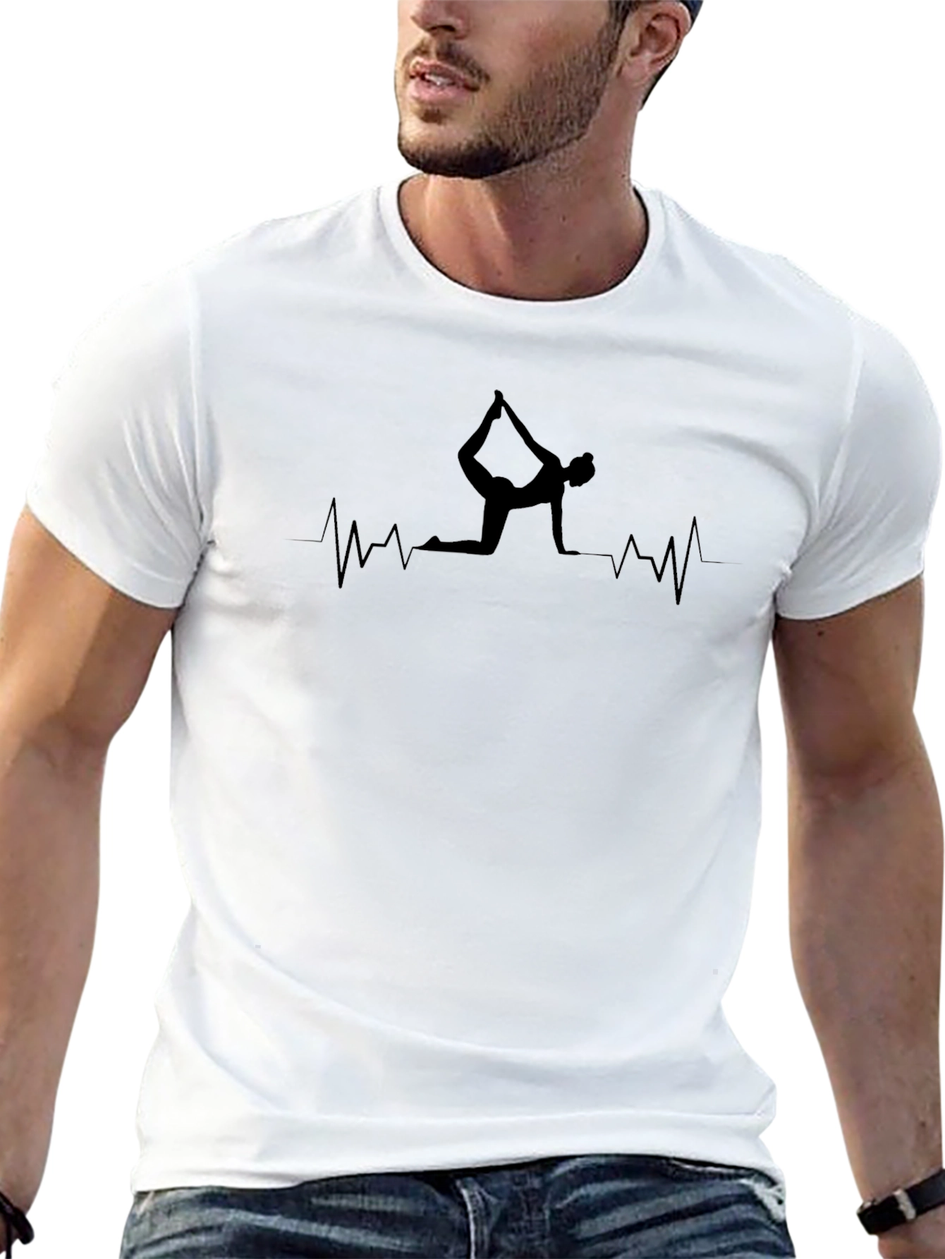 Yoga Heartbeat Black T-Shirt