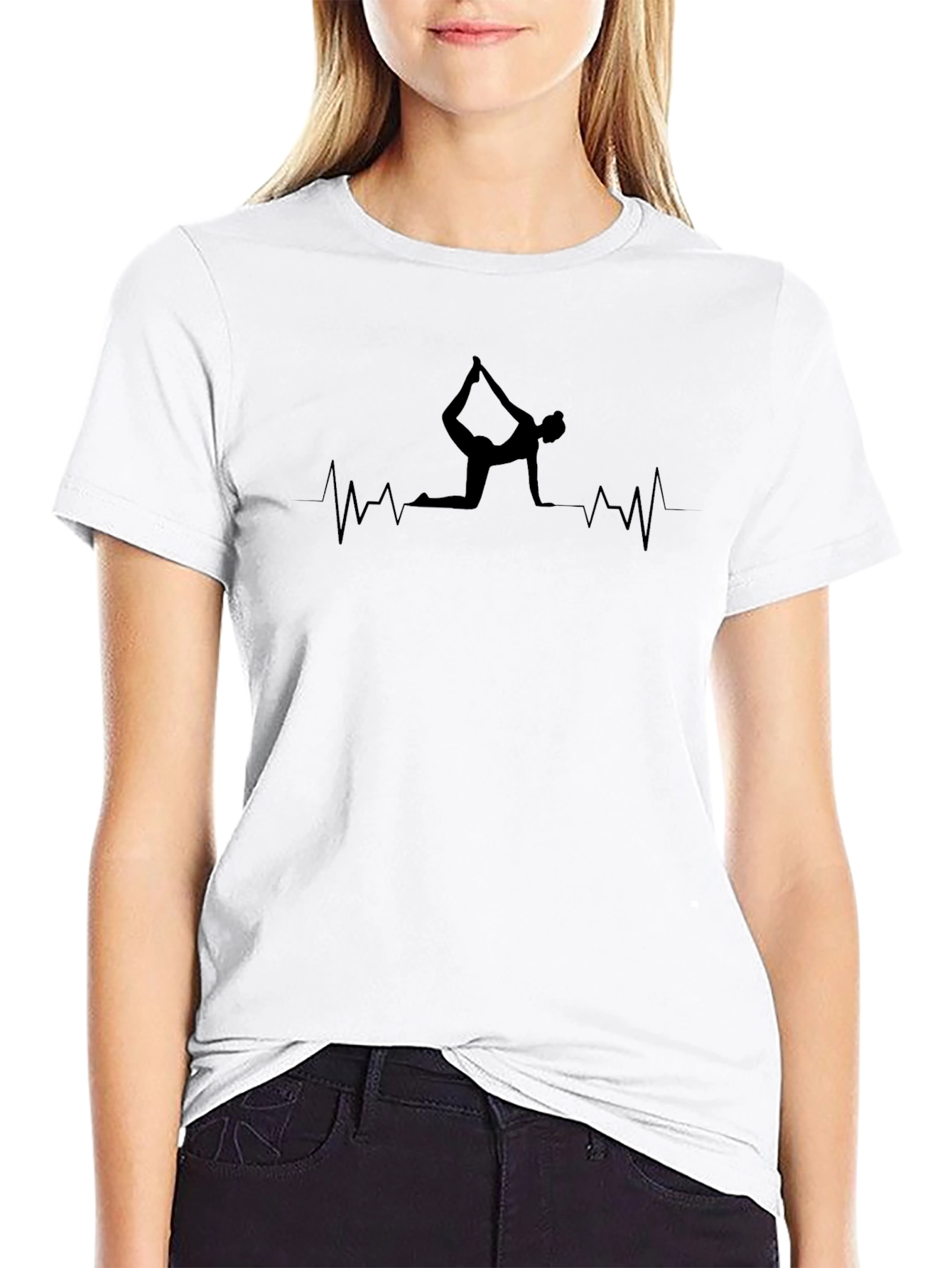 Yoga Heartbeat Black T-Shirt