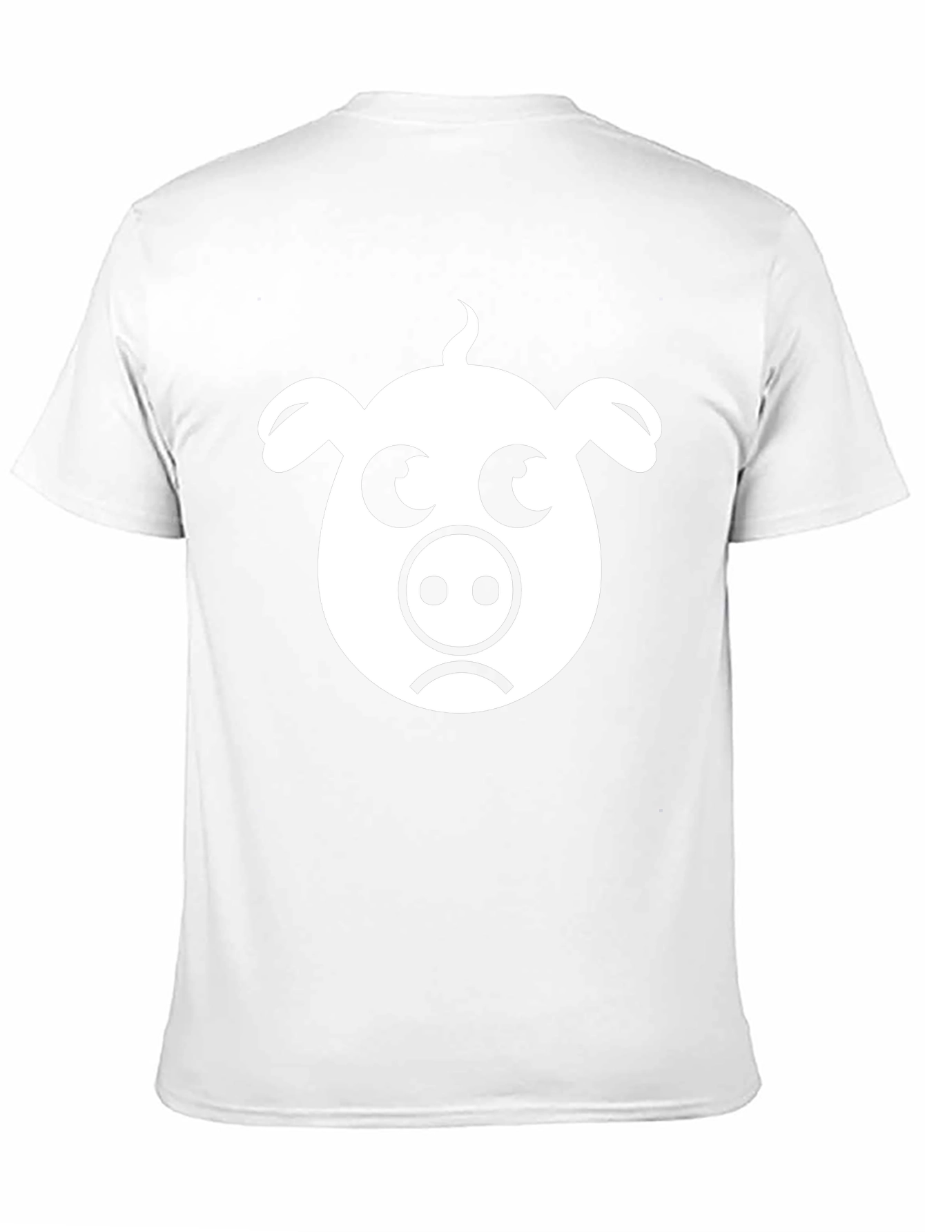 Sad Pig Face T-Shirt - Black Cotton Tee