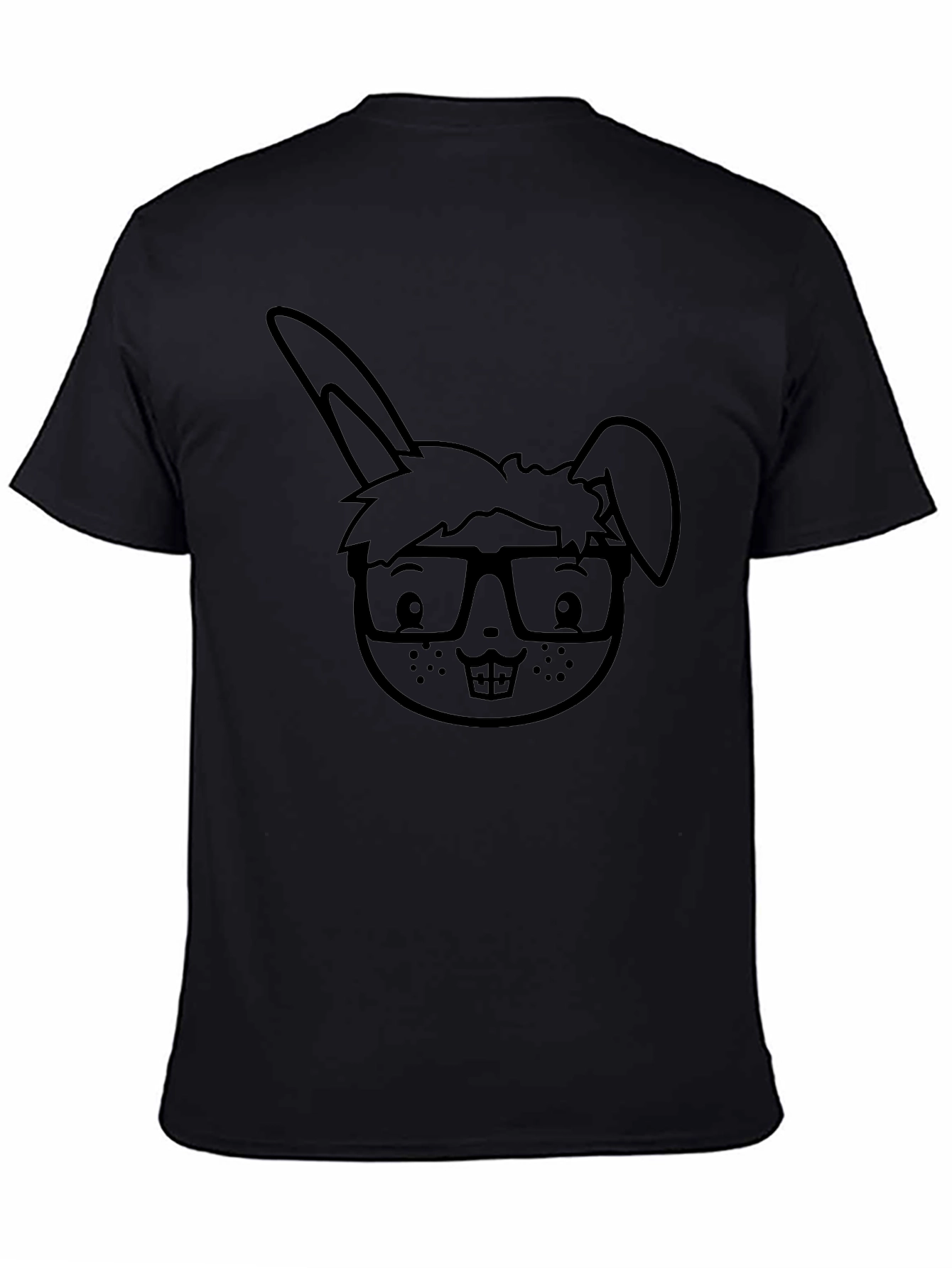 Nerdy Bunny Graphic Tee - Unisex Black T-Shirt
