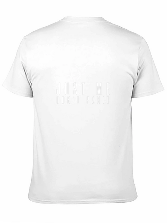 Just Me Dont Panic Graphic Tee - Black