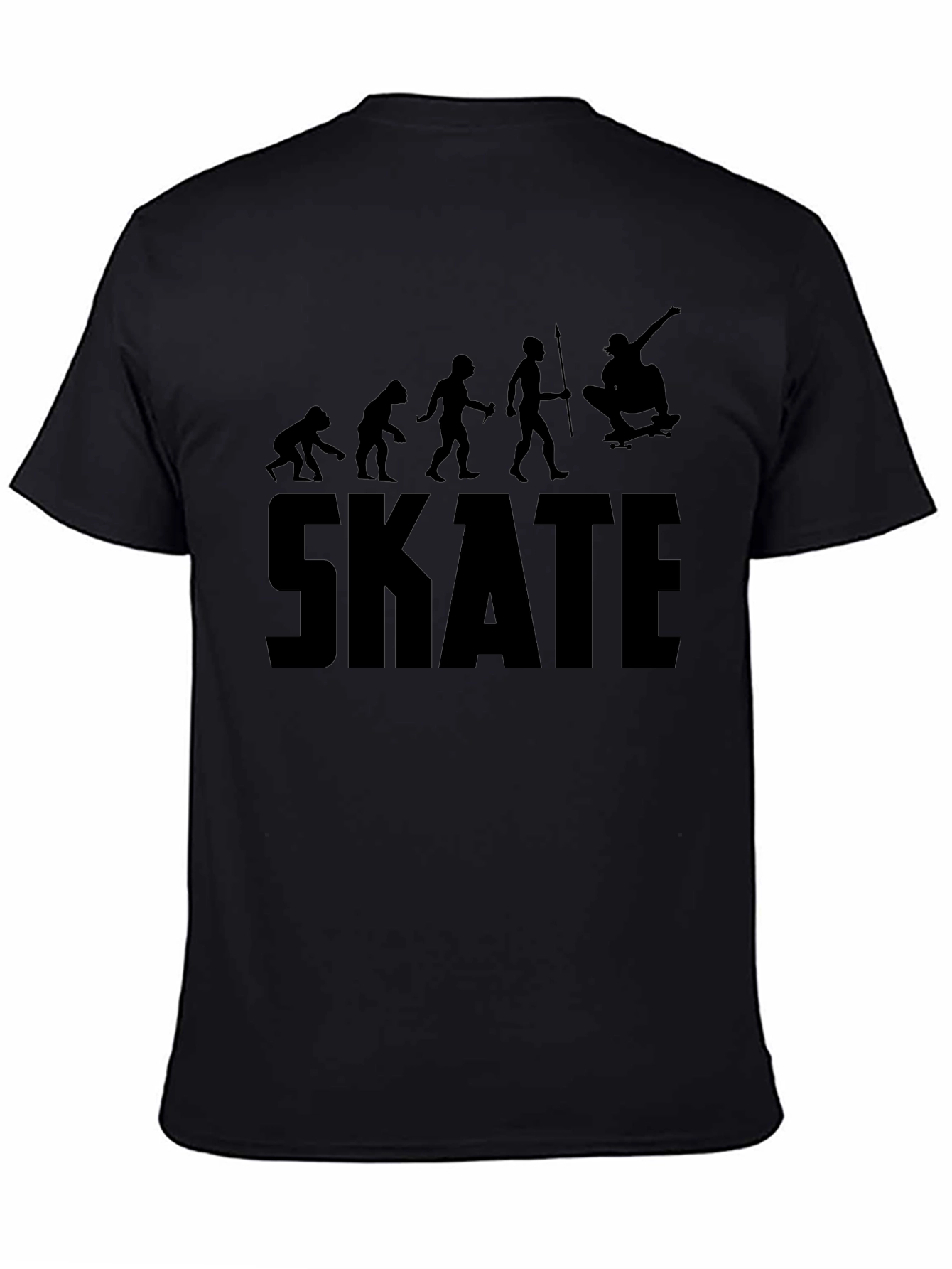 Skate Evolution Black T-Shirt: From Ape to Ollie!