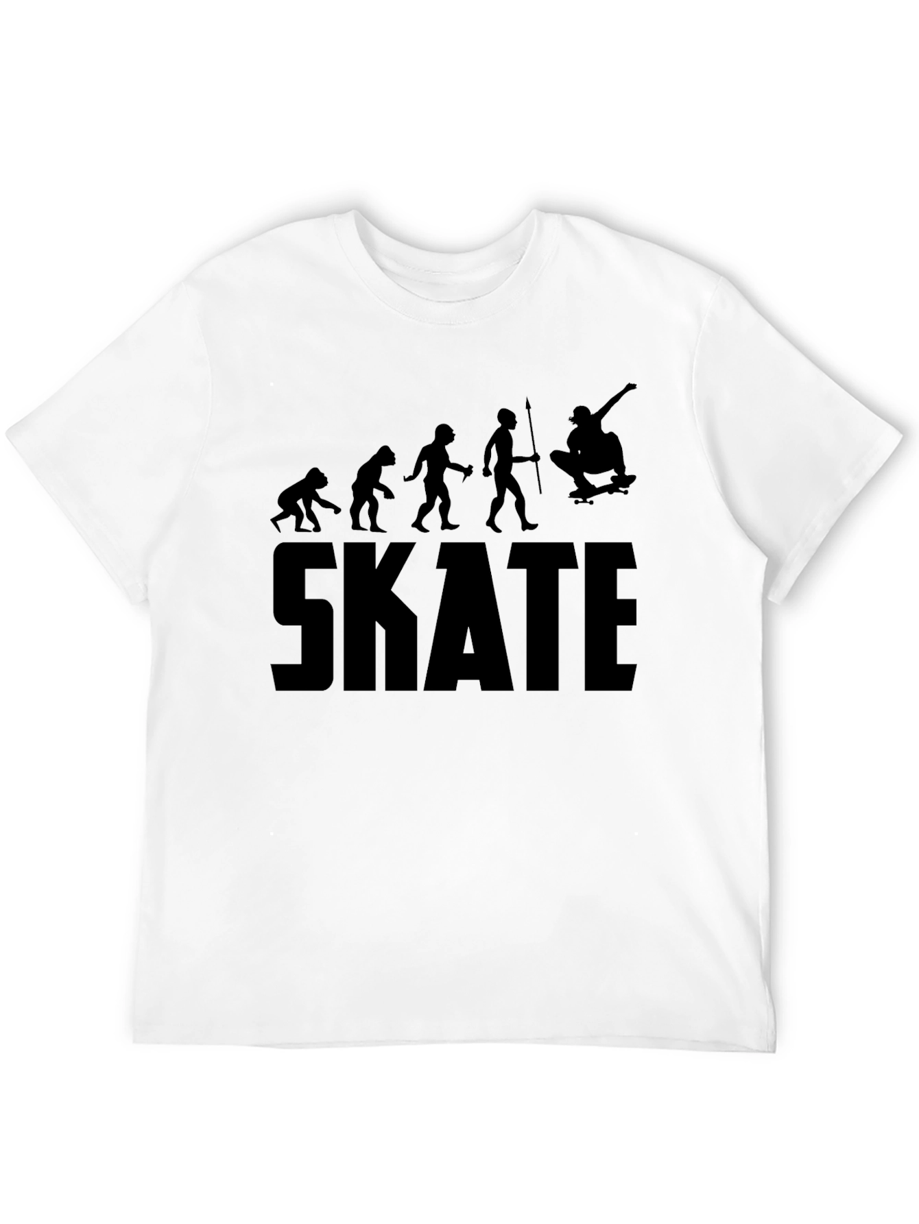 Skate Evolution Black T-Shirt: From Ape to Ollie!