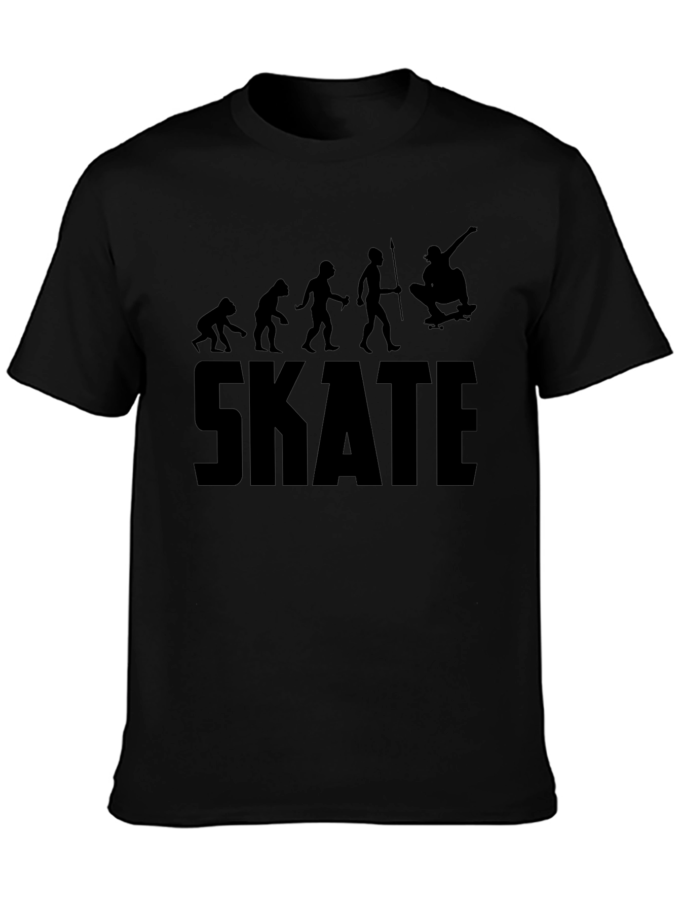 Skate Evolution Black T-Shirt: From Ape to Ollie!