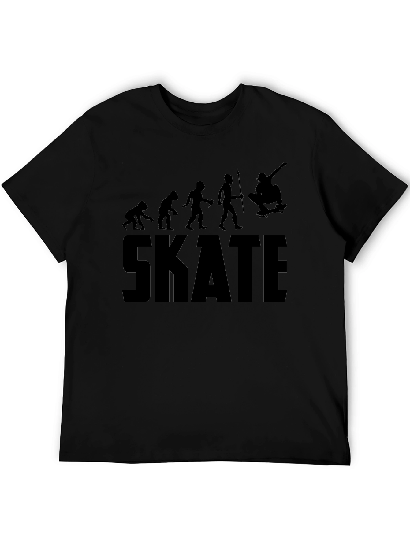 Skate Evolution Black T-Shirt: From Ape to Ollie!