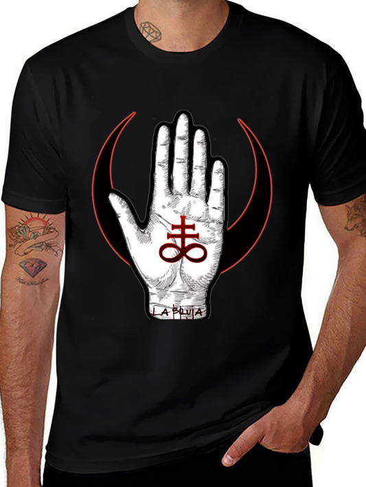Occult Symbol T-Shirt - Hand & Leviathan Cross Design