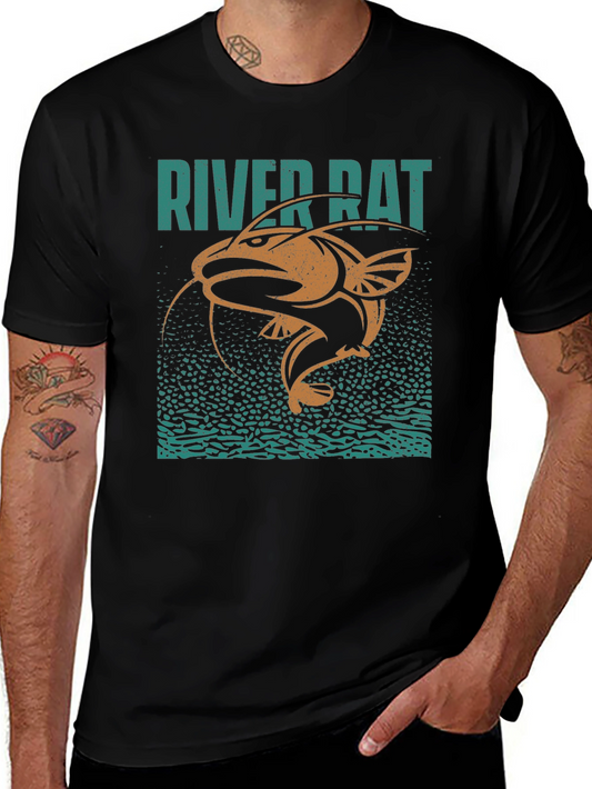 River Rat Graphic T-Shirt - Fishing Humor Tee