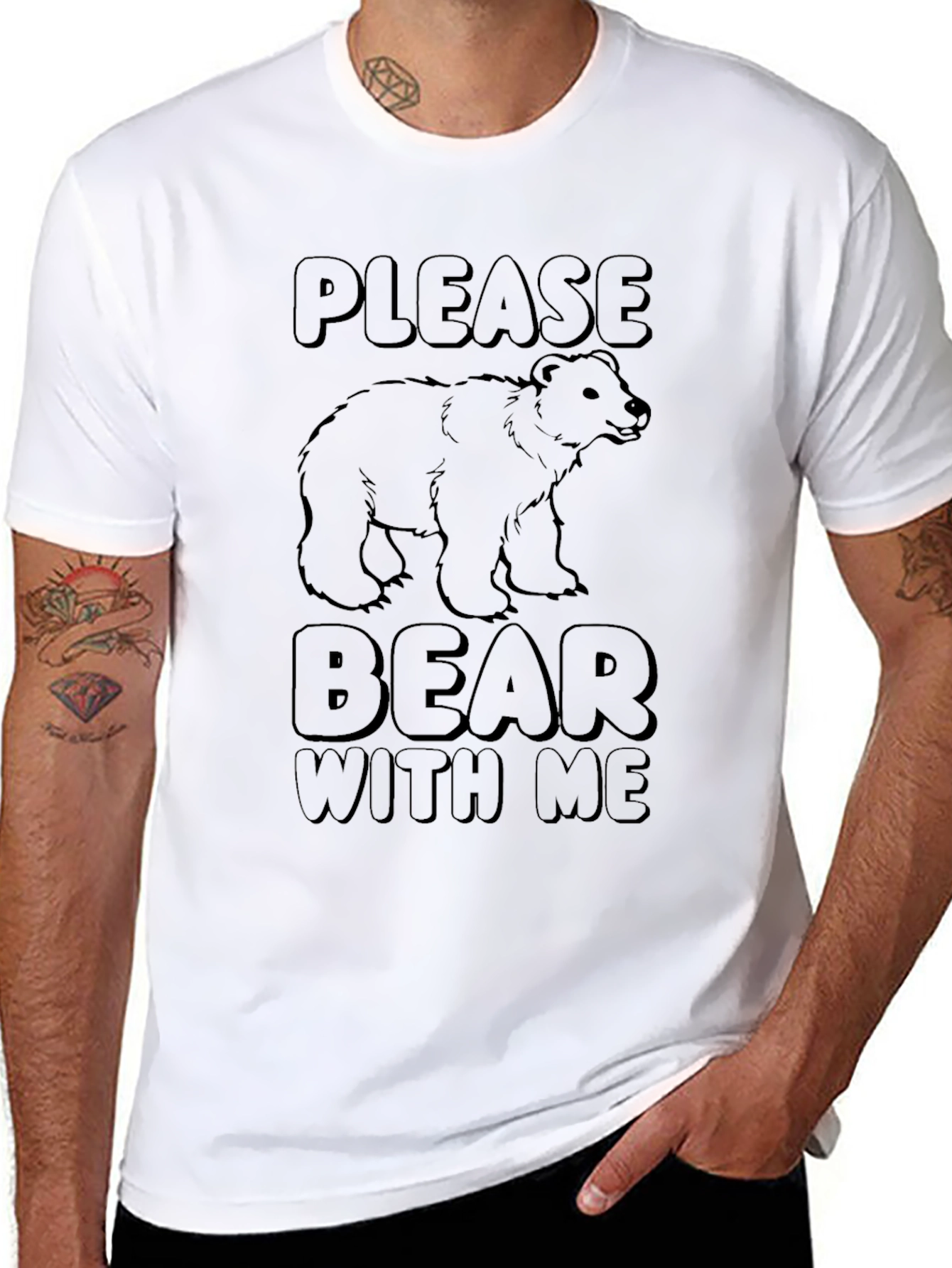 Please Bear With Me Graphic T-Shirt - Black
