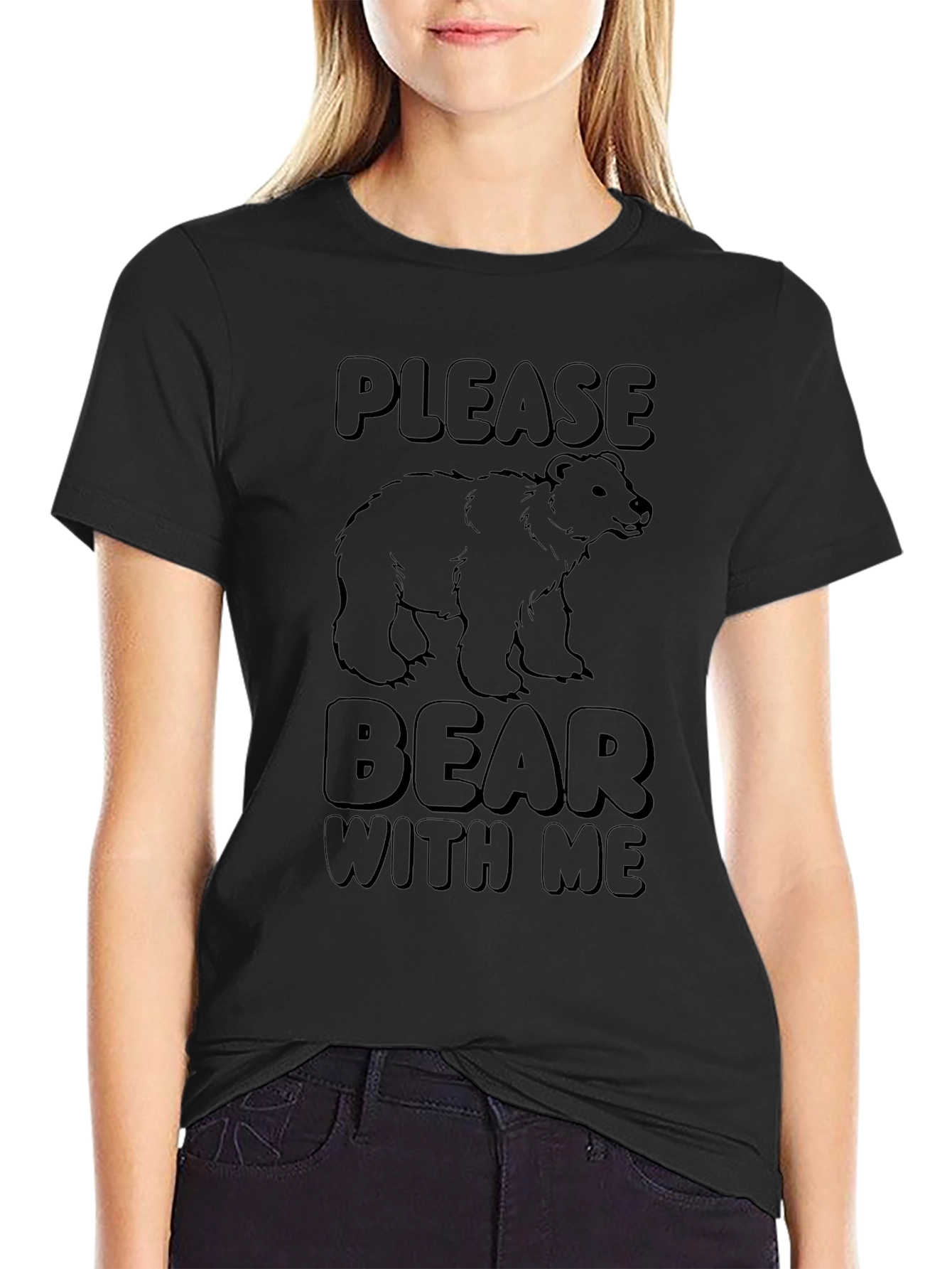 Please Bear With Me Graphic T-Shirt - Black