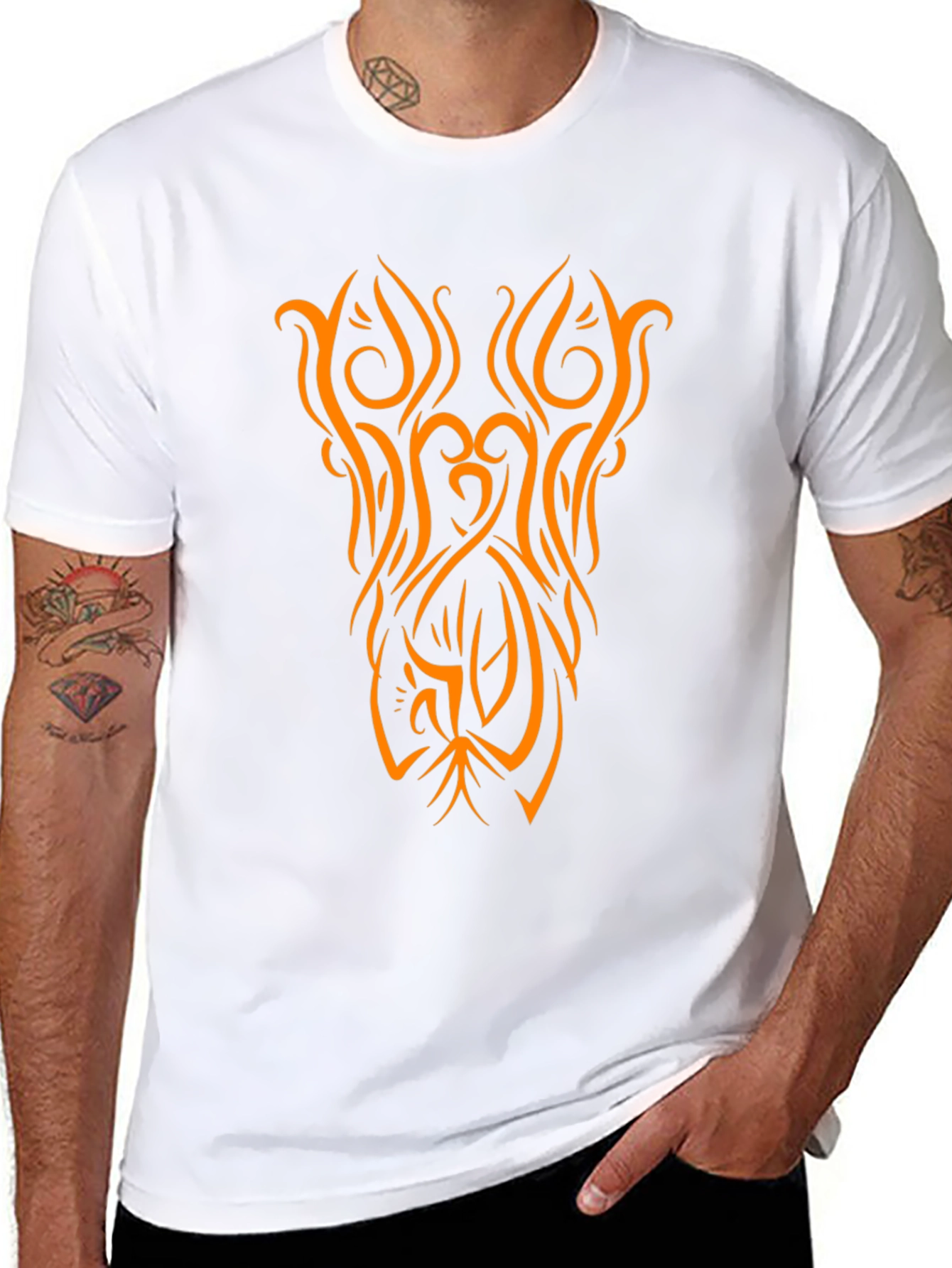 Modern Tribal Graphic Black T-Shirt