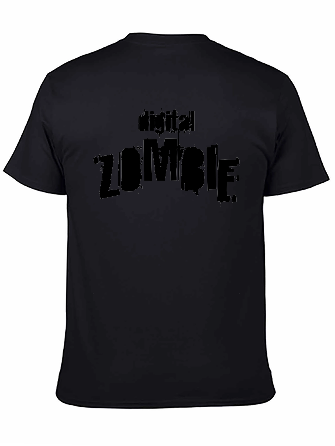 Digital Zombie Graphic Black T-Shirt