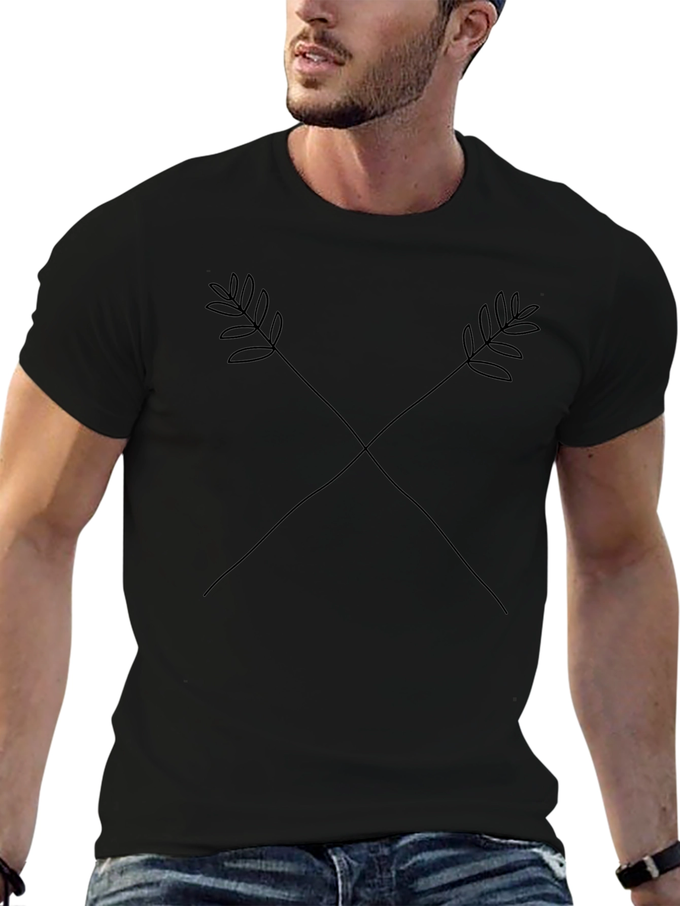 Minimalist Arrow Graphic Black T-Shirt