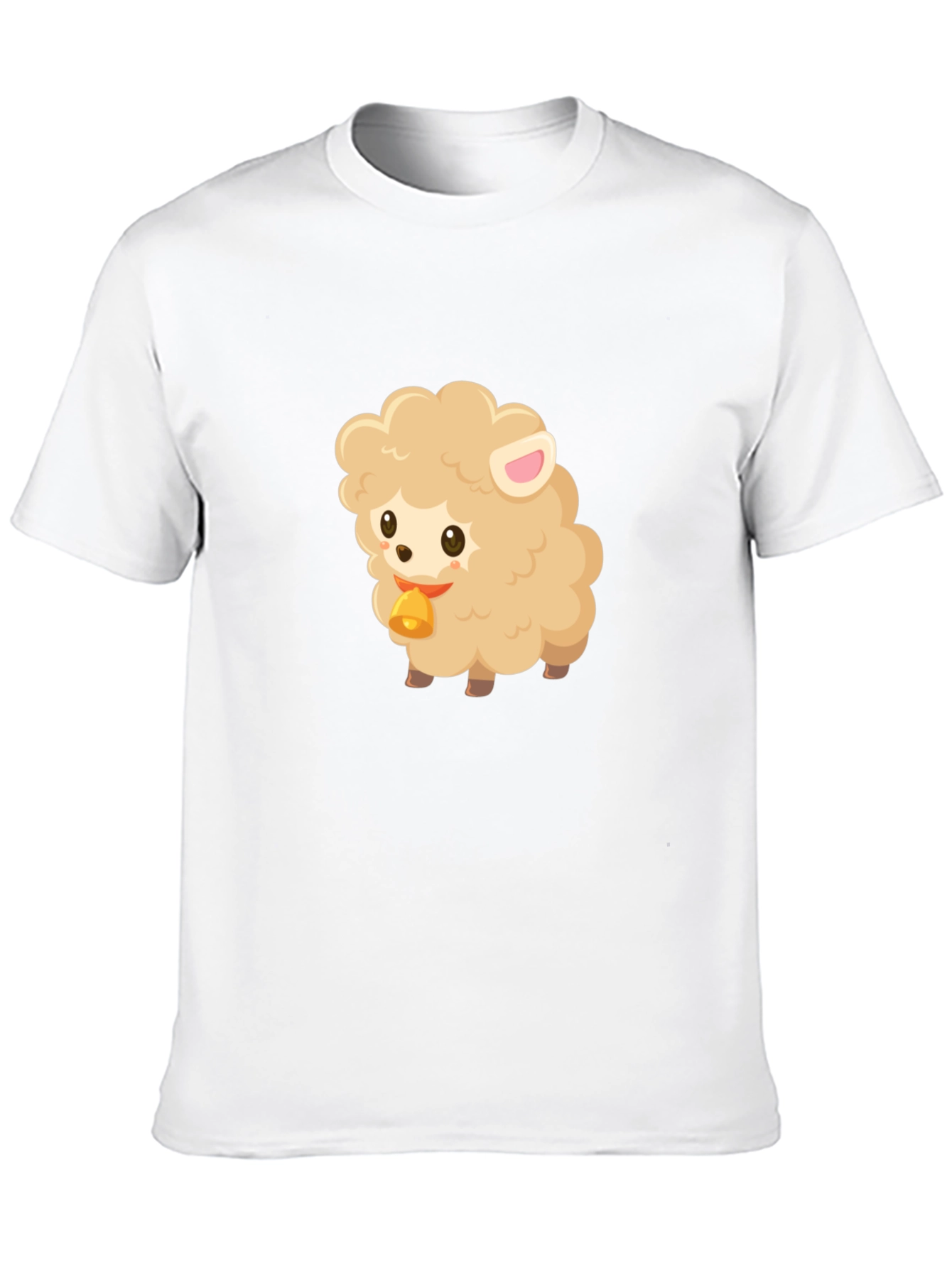 Cute Sheep Graphic Tee - Black Cotton Blend