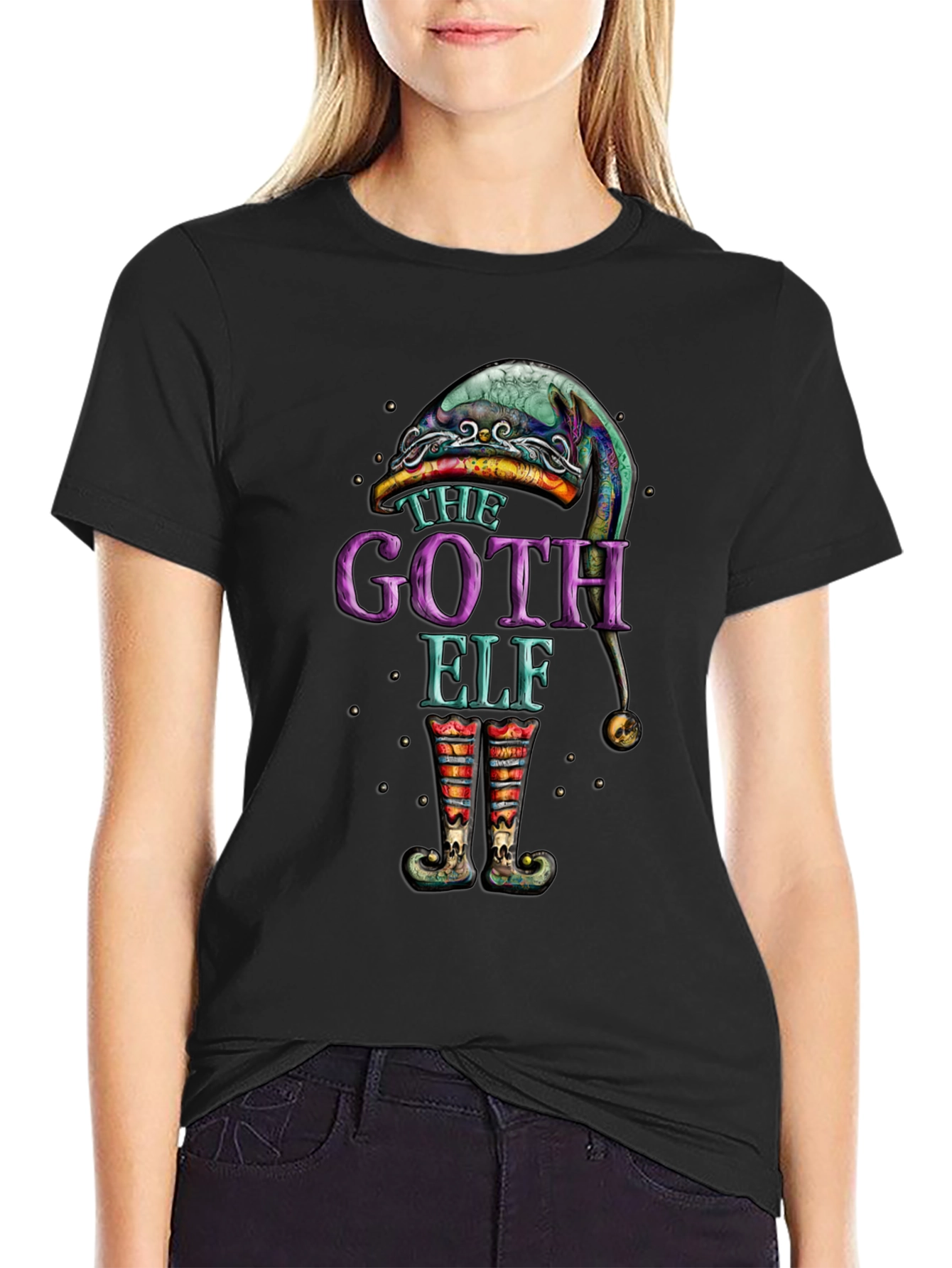 The Goth Elf Black Graphic Tee