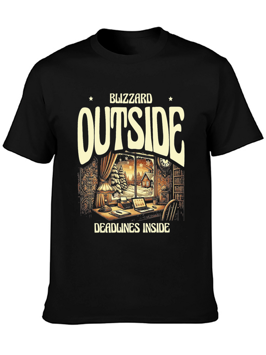 Blizzard Outside Deadlines Inside Graphic Tee