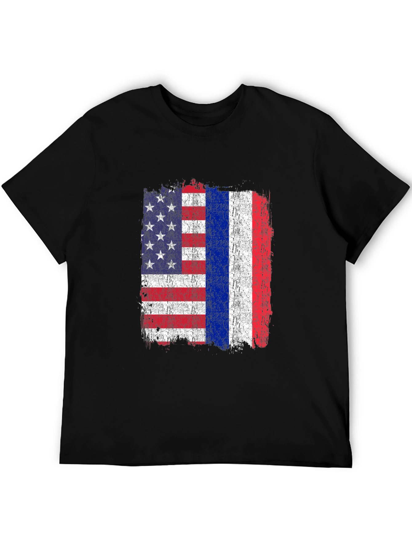 USA and Russia Flag Graphic Tee