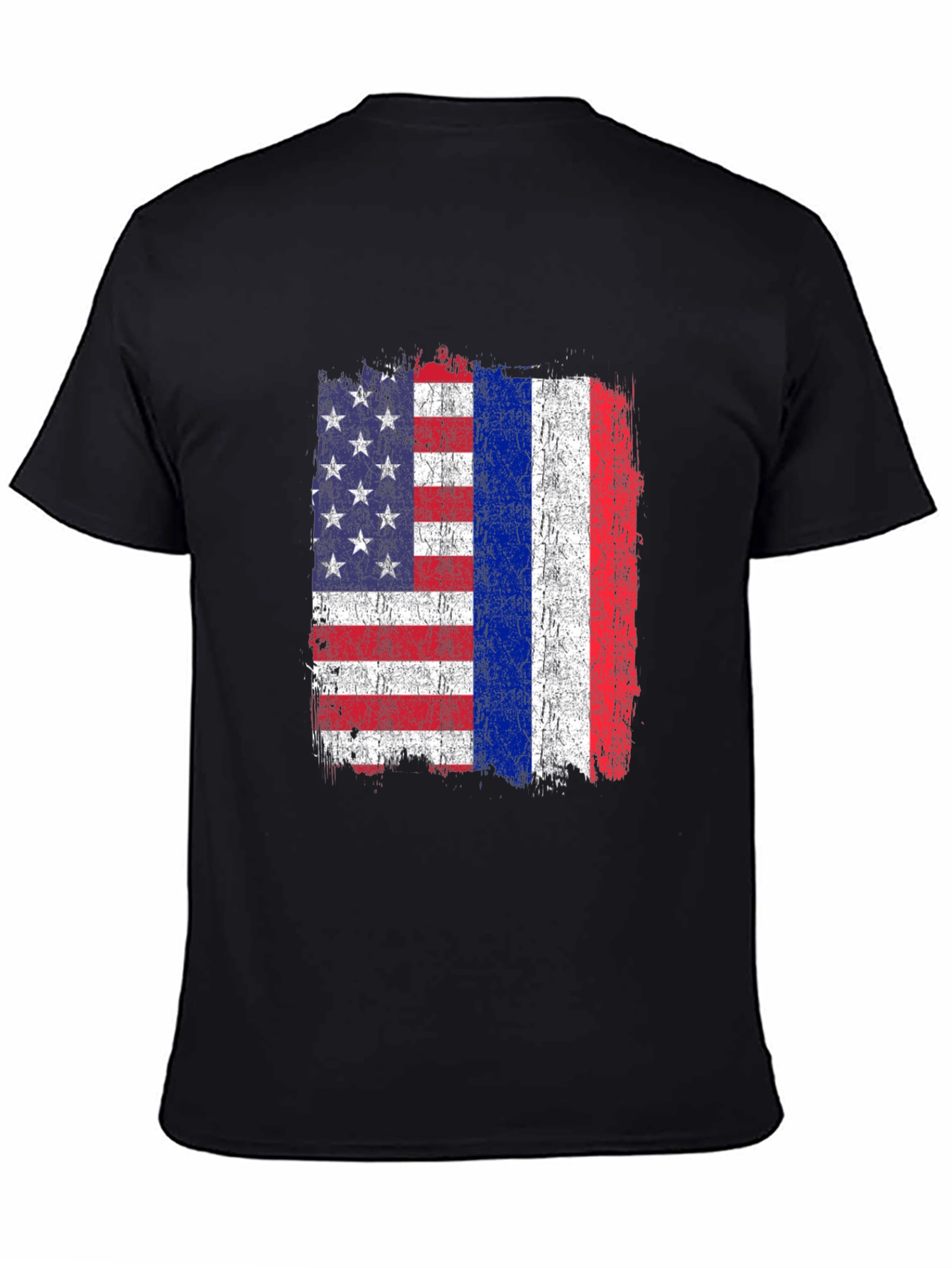 USA and Russia Flag Graphic Tee