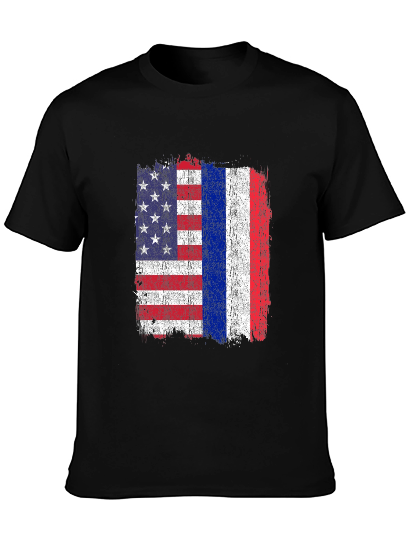 USA and Russia Flag Graphic Tee