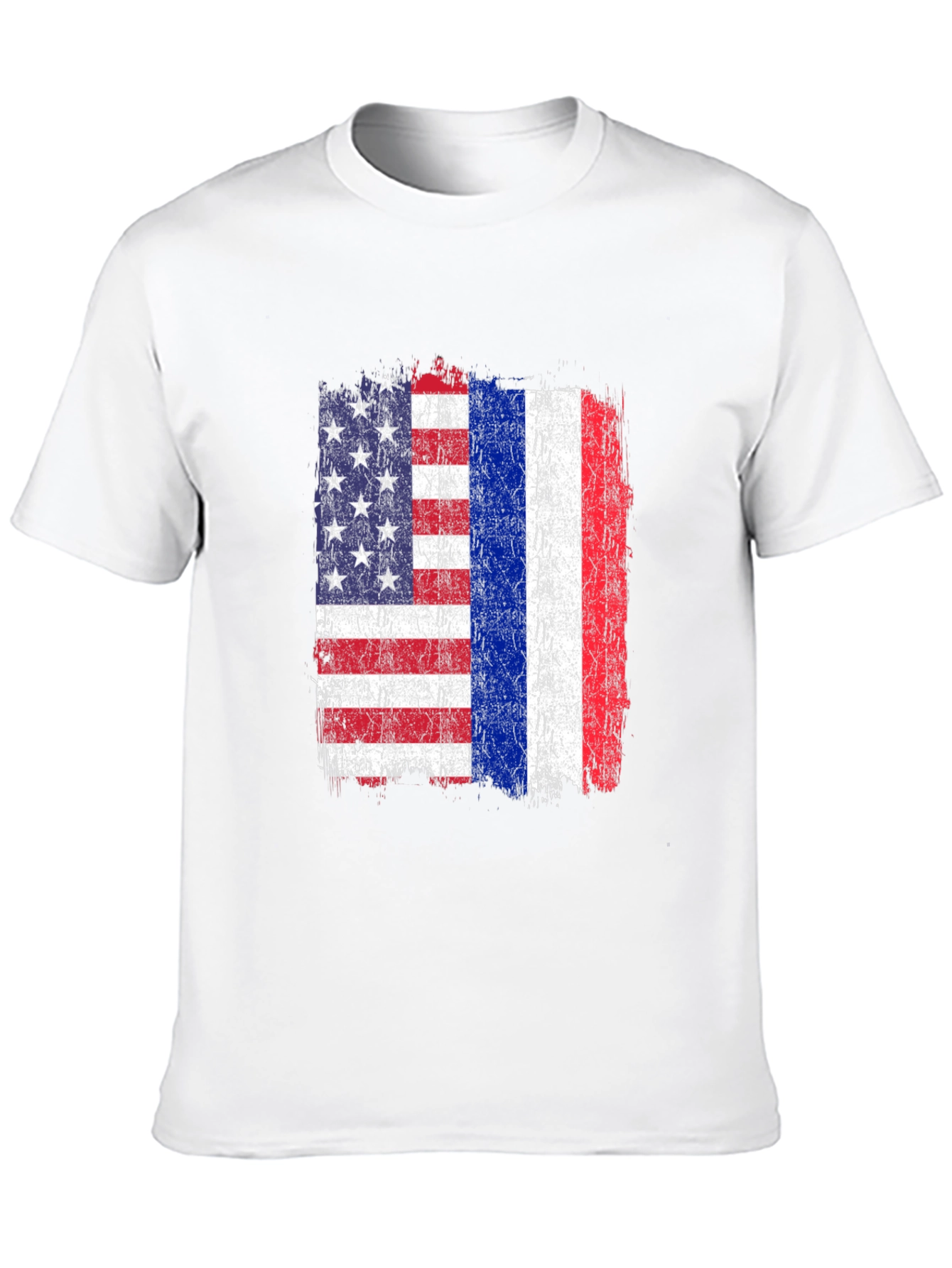 USA and Russia Flag Graphic Tee