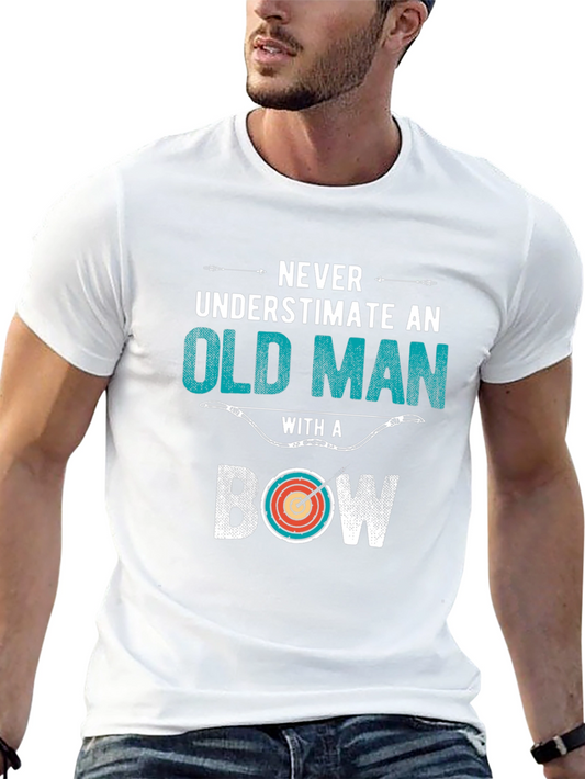 Never Underestimate Old Man Bow T-Shirt