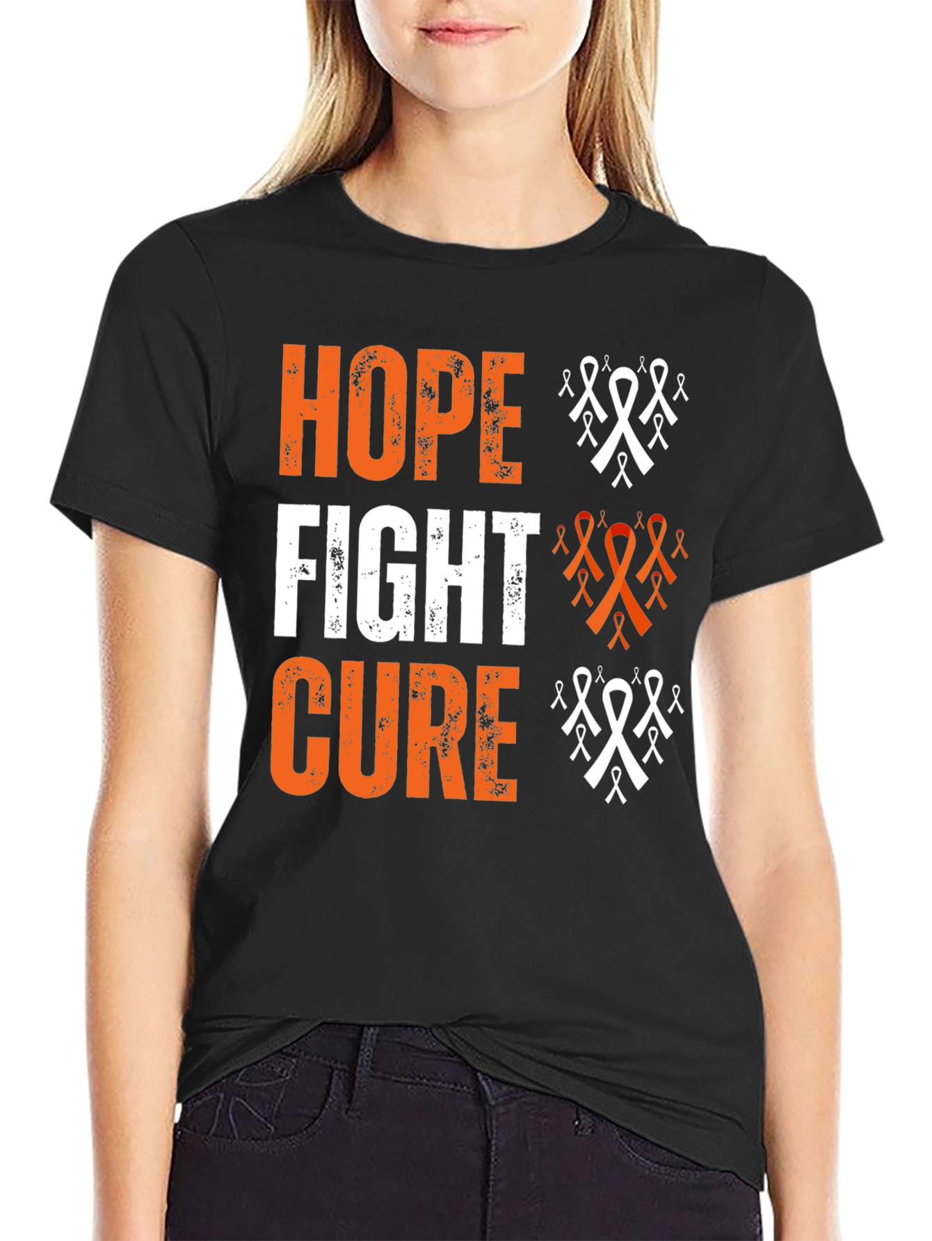 Hope Fight Cure Black T-Shirt