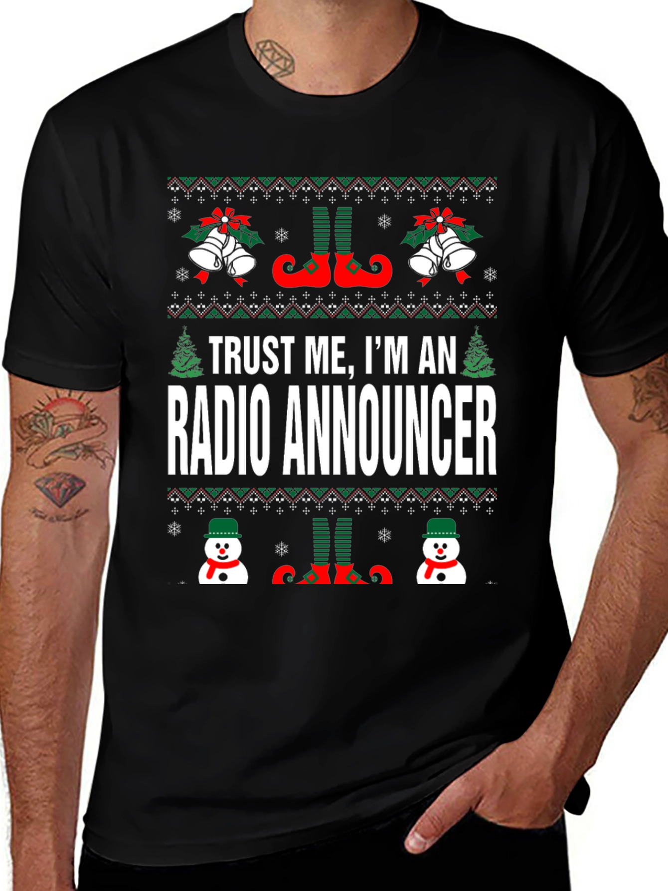 Trust Me Im A Radio Announcer Ugly Christmas T-Shirt