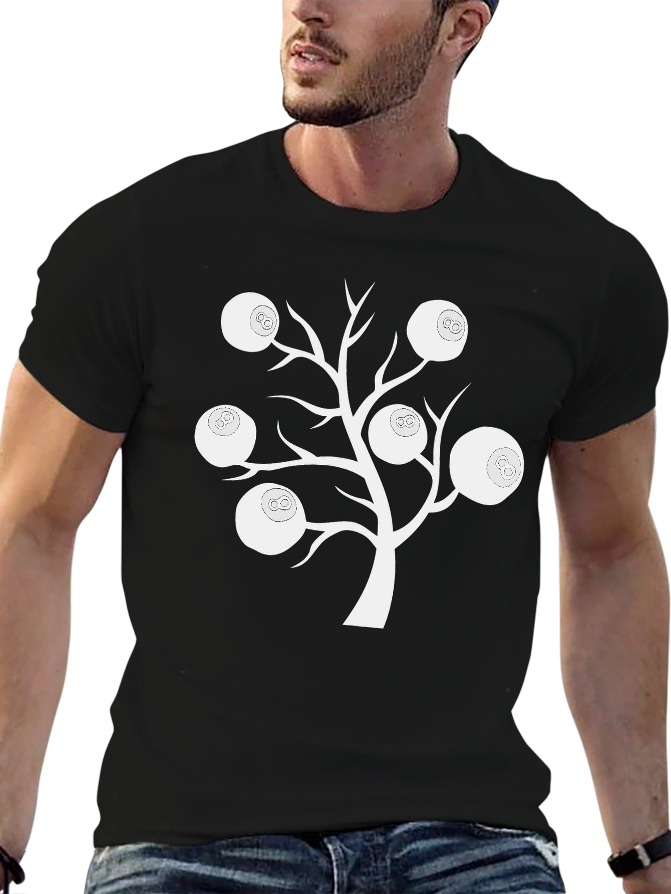 Unique Billiard Ball Tree Graphic T-Shirt