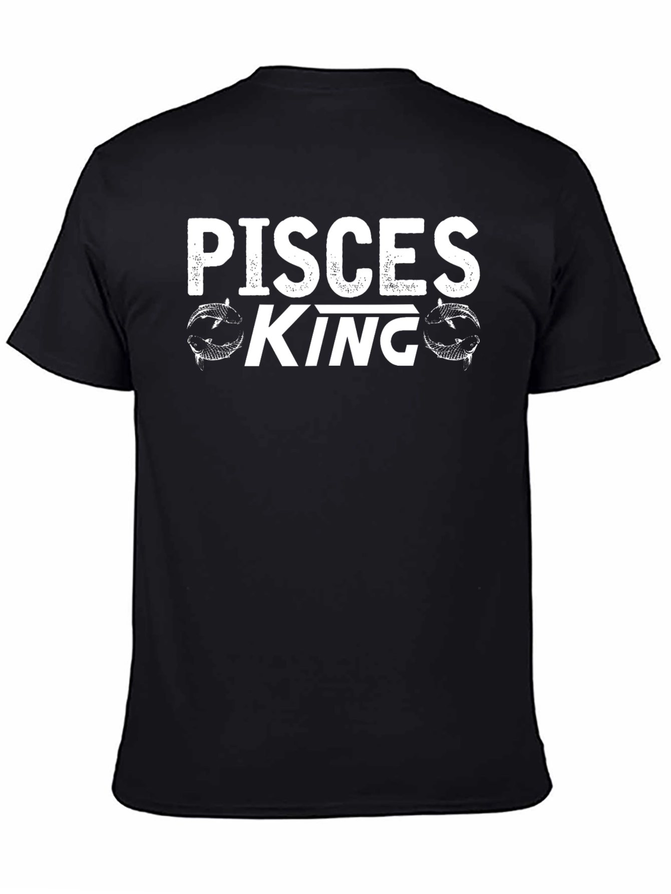 Pisces King Graphic Tee - Black Cotton Blend Shirt