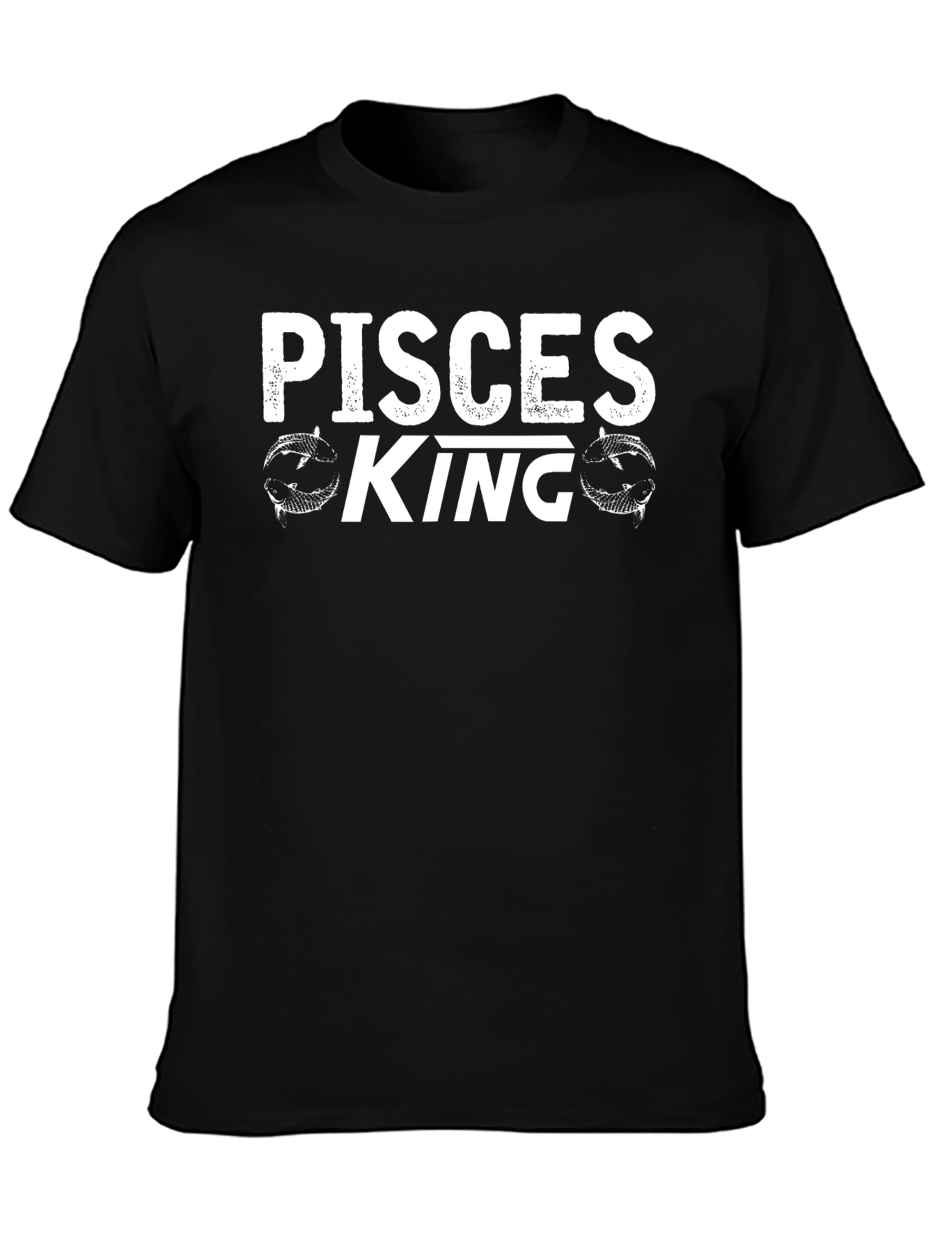 Pisces King Graphic Tee - Black Cotton Blend Shirt
