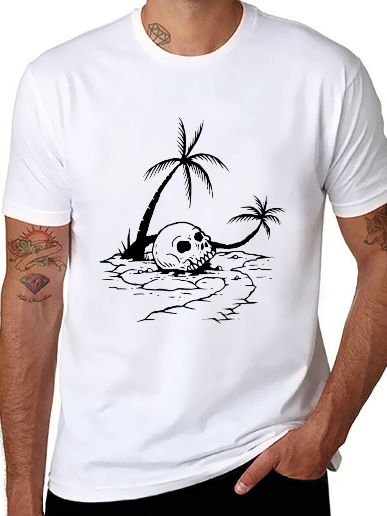 Skull & Palm Tree Graphic Tee