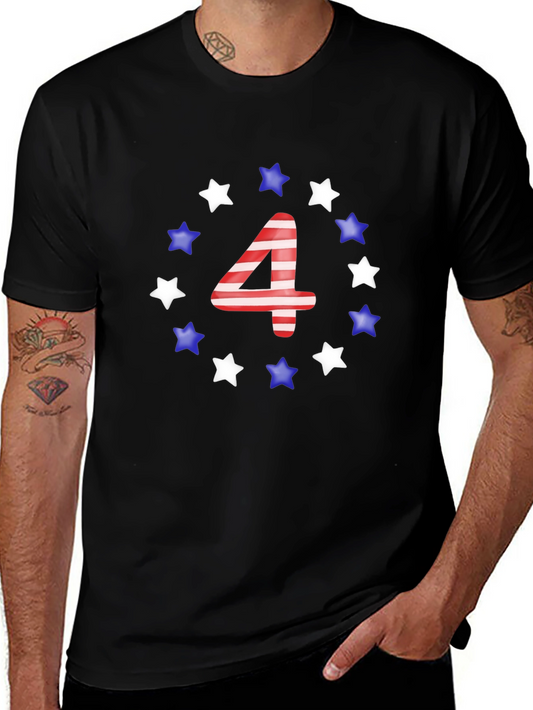 Patriotic Number 4 Star T-Shirt
