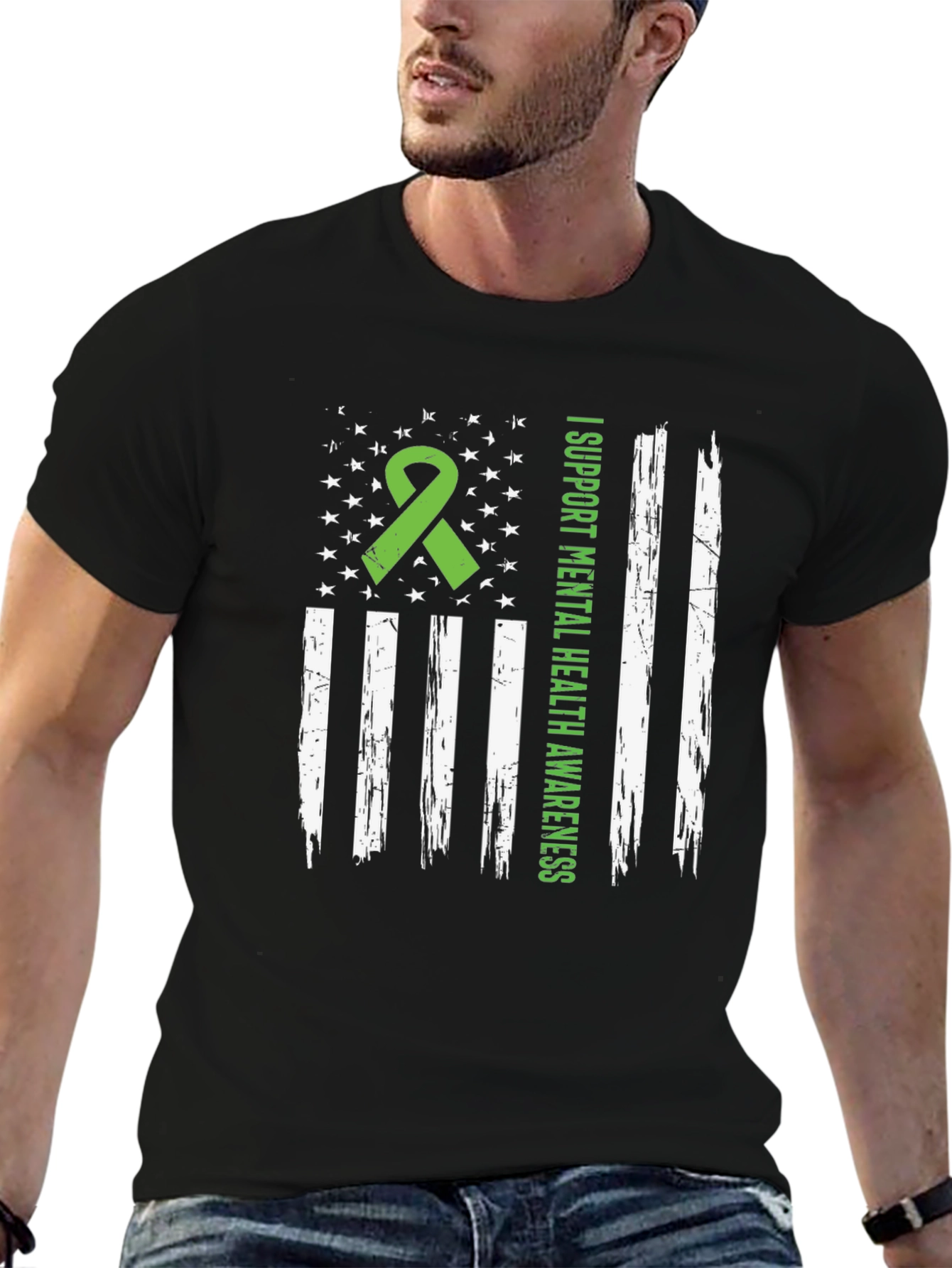 Mental Health Awareness USA Flag Graphic Tee